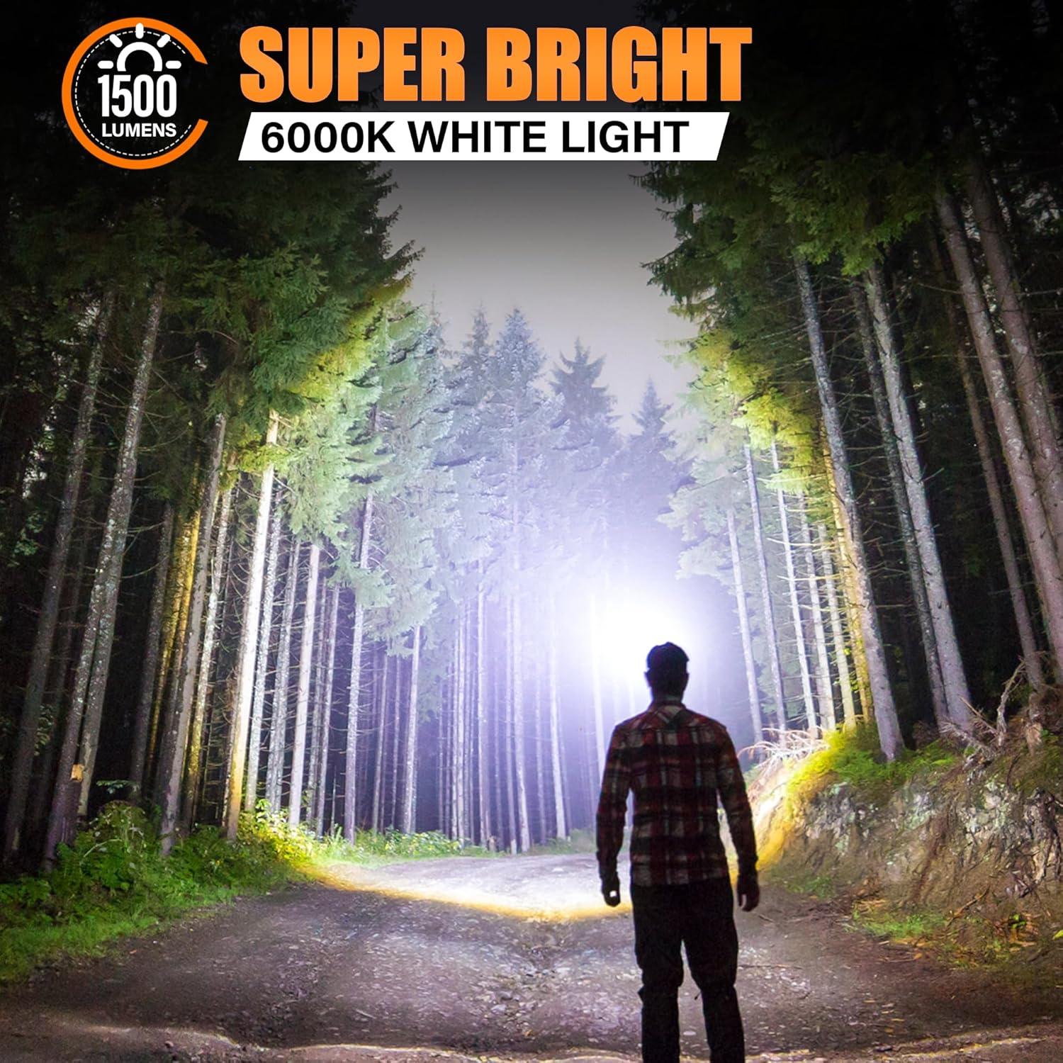 Linterna Frontal Recargable Sparkleing 1500 Lúmenes LED