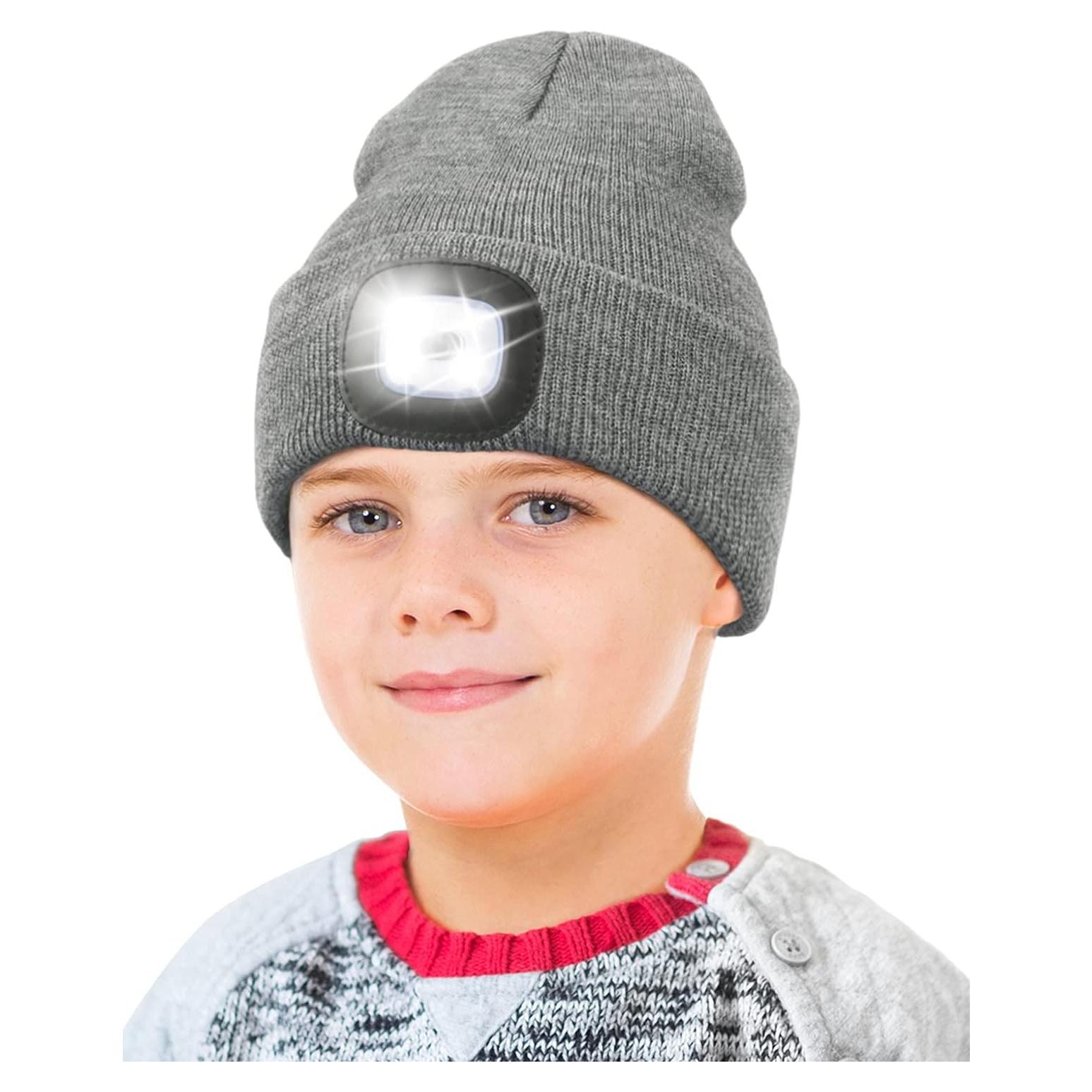 Gorro LED Recargable para Niños YunTuo - Unisex Gris