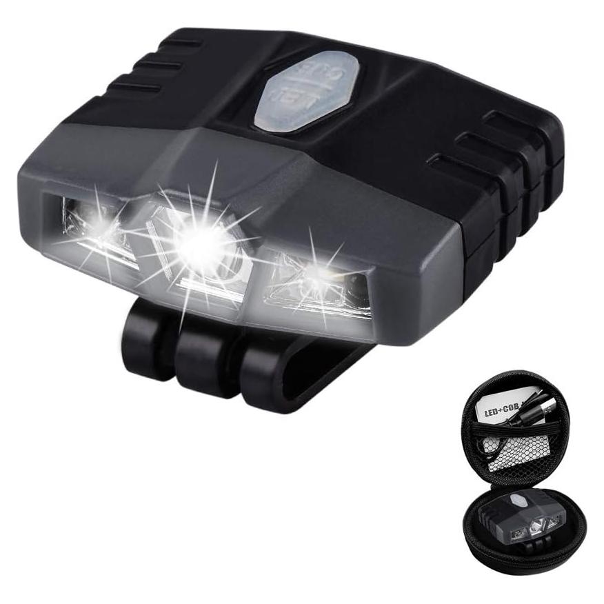 Luz de Clip Recargable LED CREE Gris IPX5 30h Uso Manos Libres