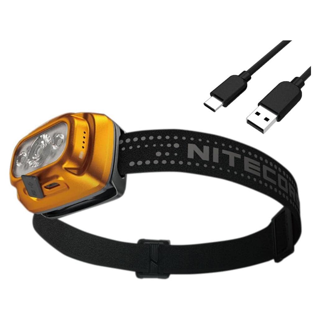 Linterna Frontal Nitecore NU31 Recargable 550 Lúmenes Naranja