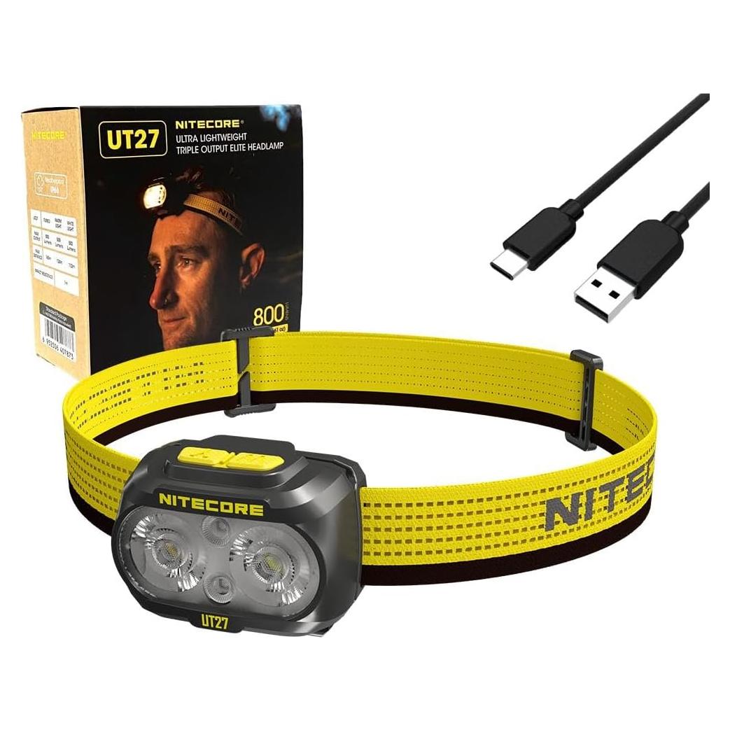 Linterna Frontal Nitecore UT27 800L USB-C 800 Lúmenes