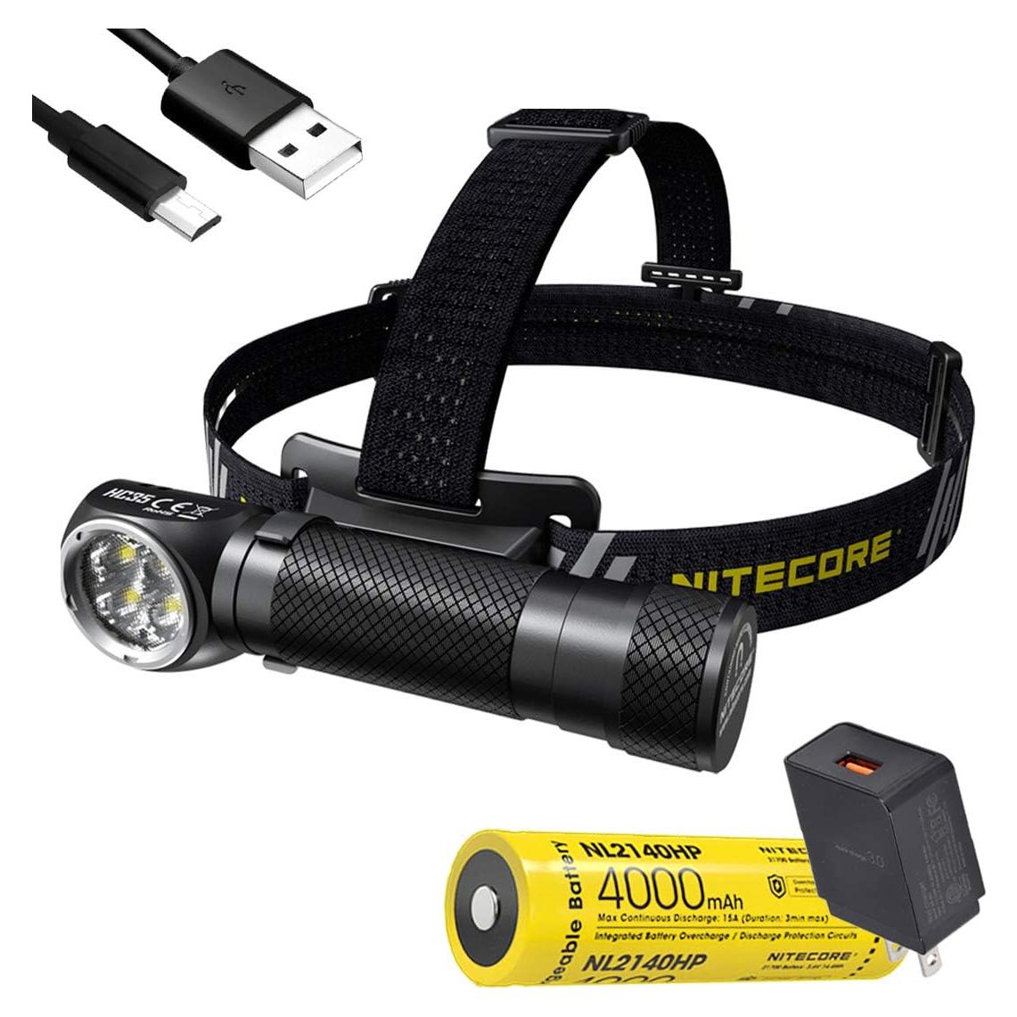 Linterna Frontal Nitecore HC35 2700 Lúmenes Recargable USB