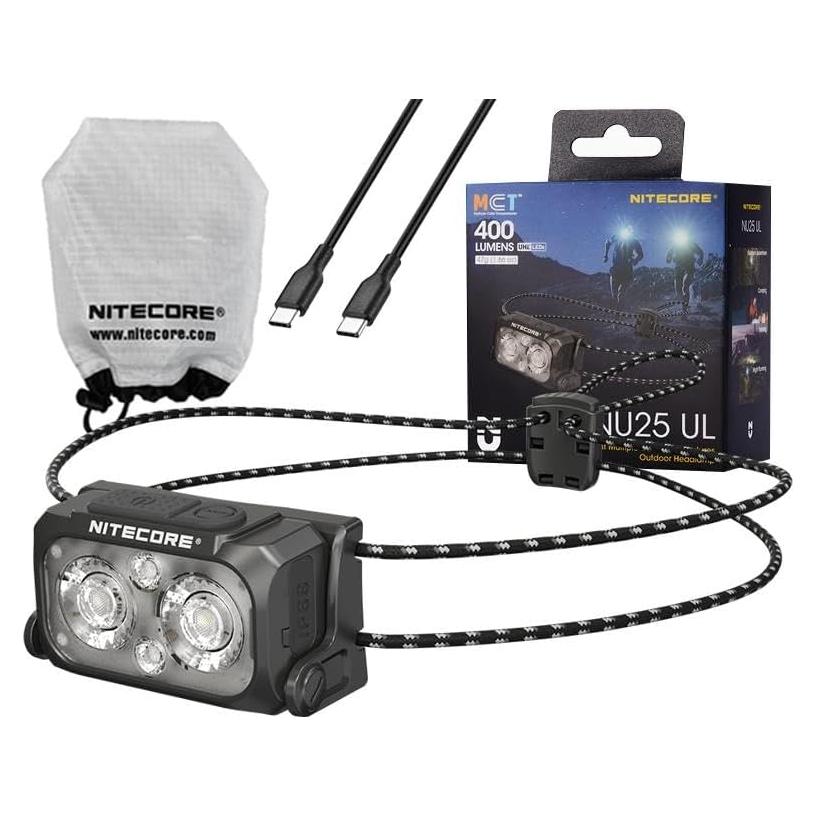 Linterna Frontal Nitecore NU25 MCT UL 400 Lúmenes Recargable