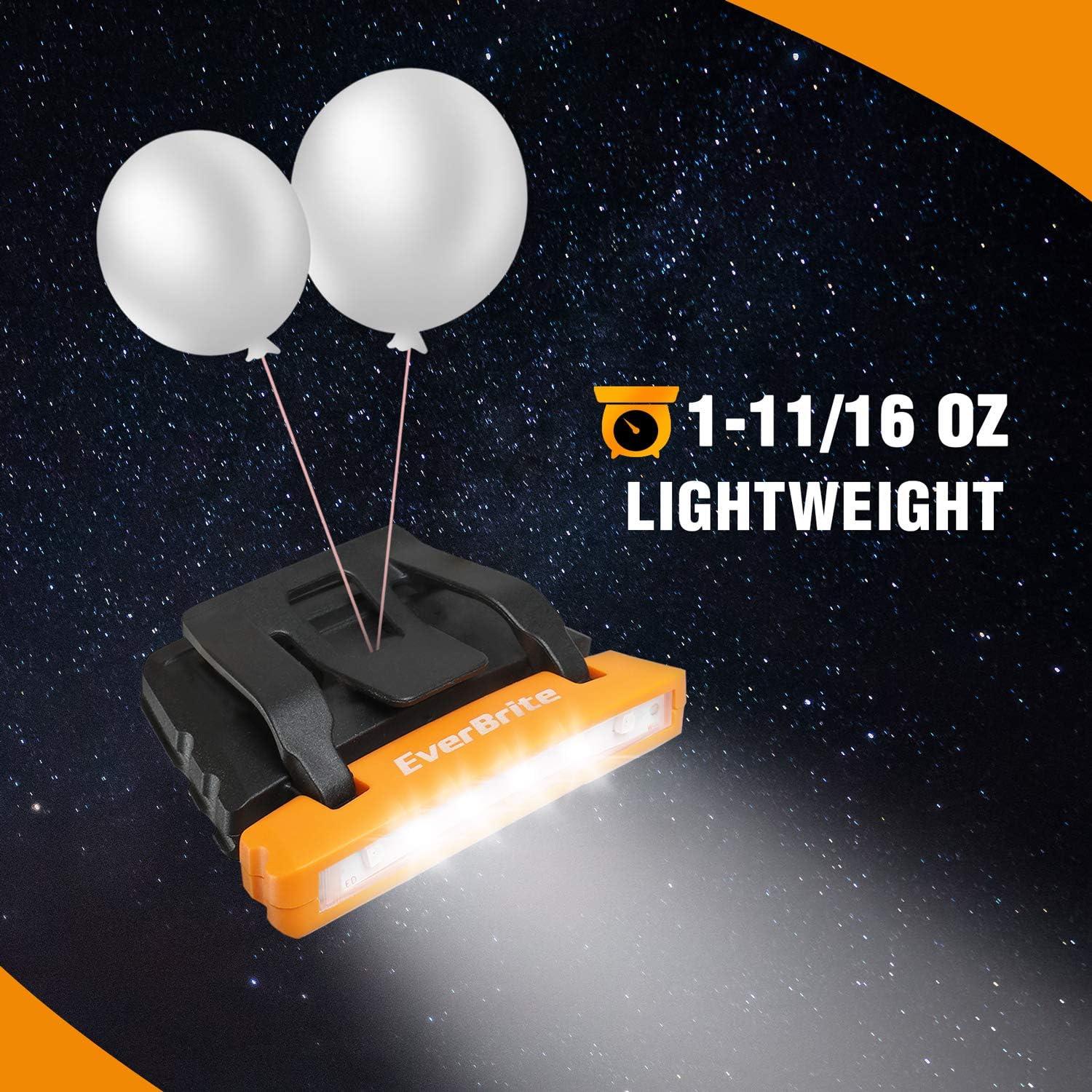 Luz Recargable para Sombrero EverBrite - 2 Pack, IPX4, 5 Modos