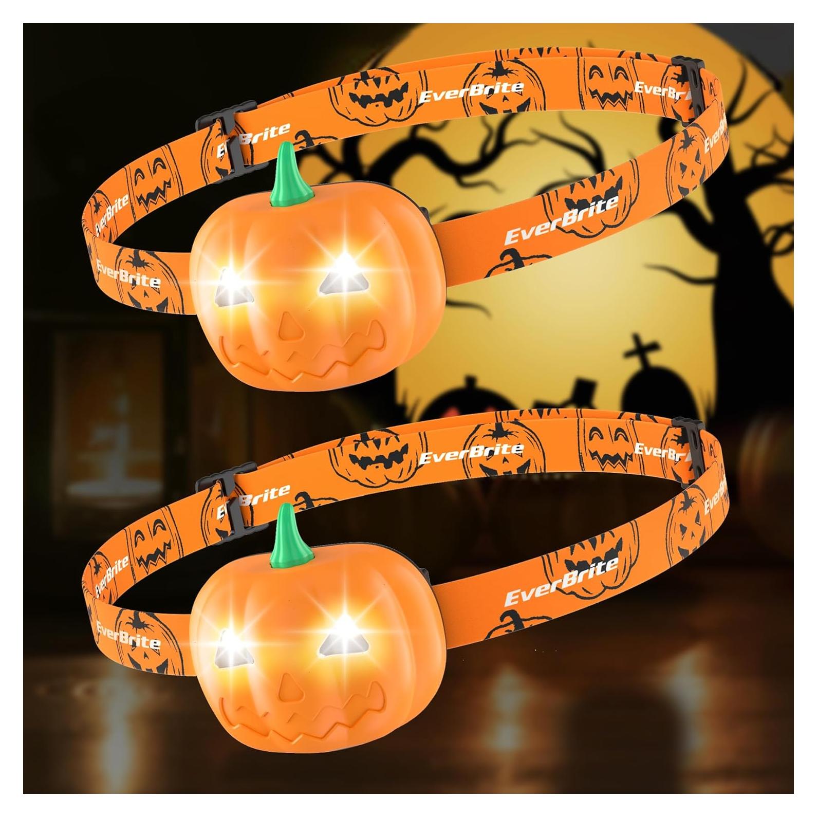 Linterna Frontal LED Halloween EverBrite 2 Modos Naranja
