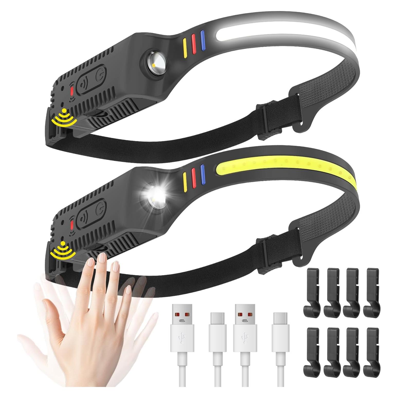 Linterna Frontal LED Recargable HinsGEAR 230° 2 Pcs