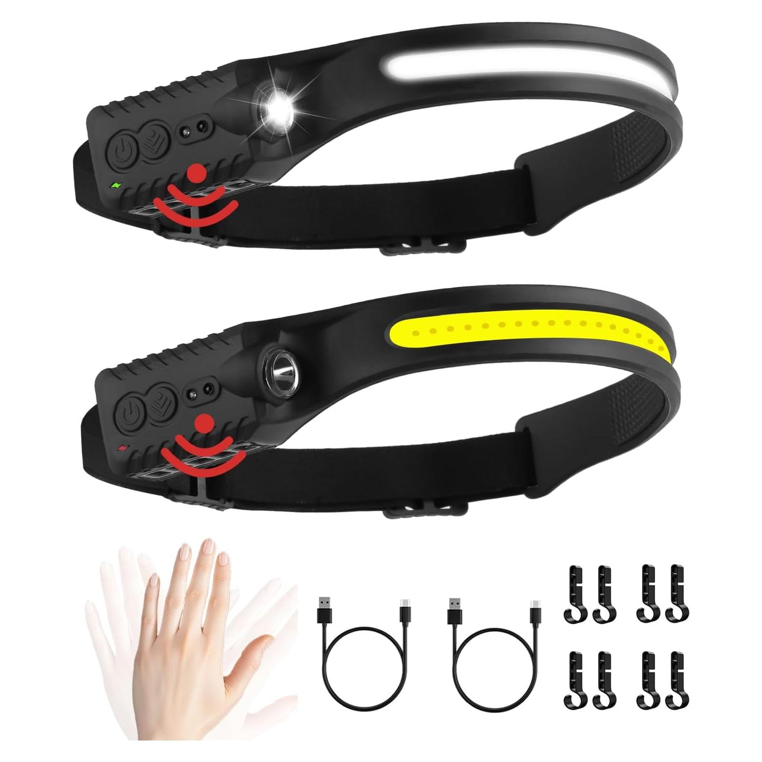 Linterna Frontal Recargable Arsatbs 9 Modos Luz LED 1200mAh