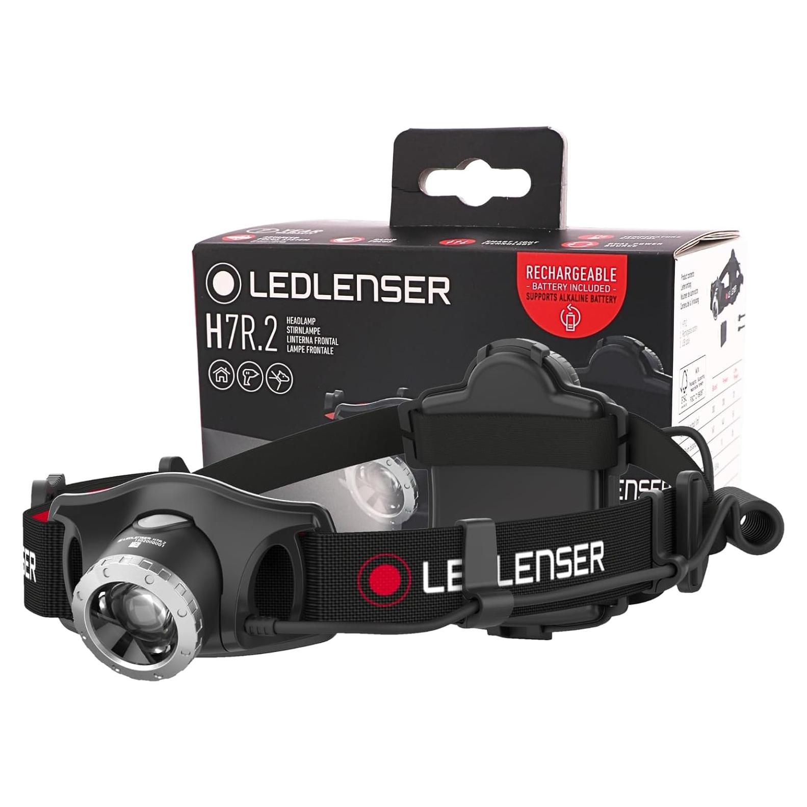 Linterna Frontal LED Recargable Ledlenser H7R.2 300 Lúmenes