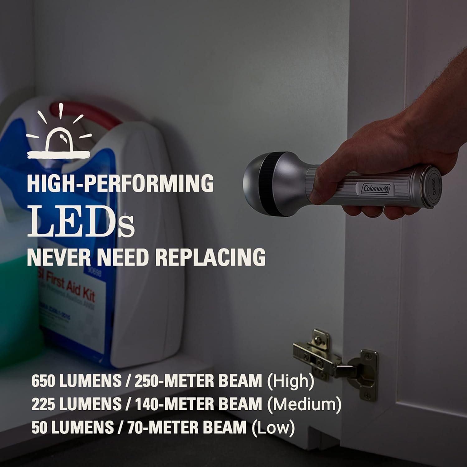 Linterna LED Clásica Coleman 650 Lúmenes para Camping