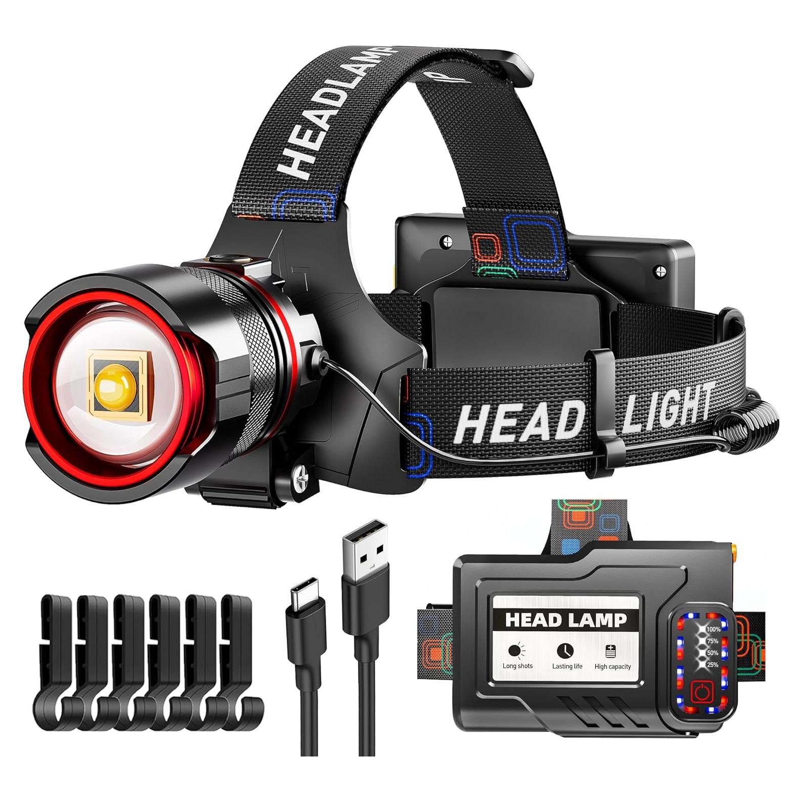 Linterna Frontal LED Recargable KNIBO T45 3000 Lúmenes IPX7