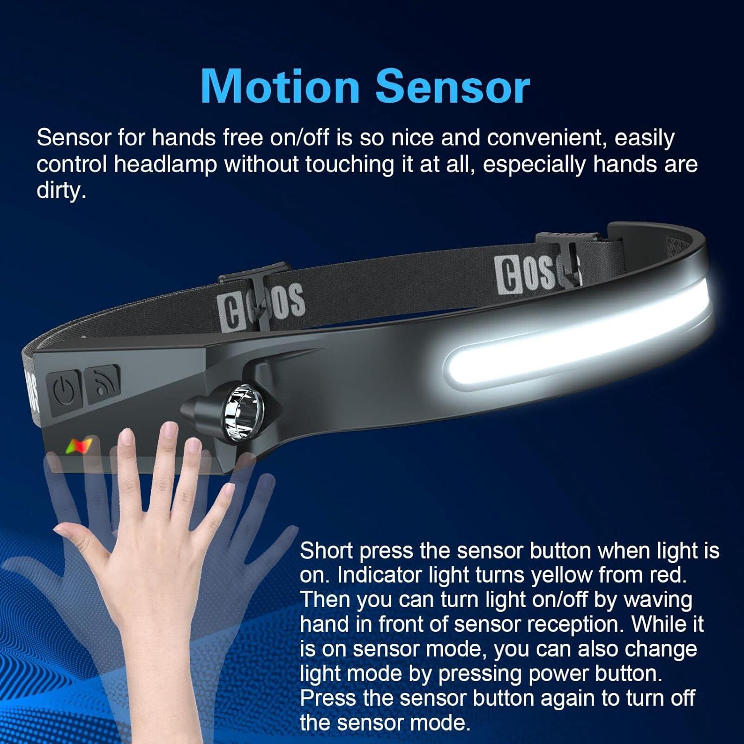 Linterna Frontal LED COSOOS 1000 Lúmenes Recargable 2 Unidades