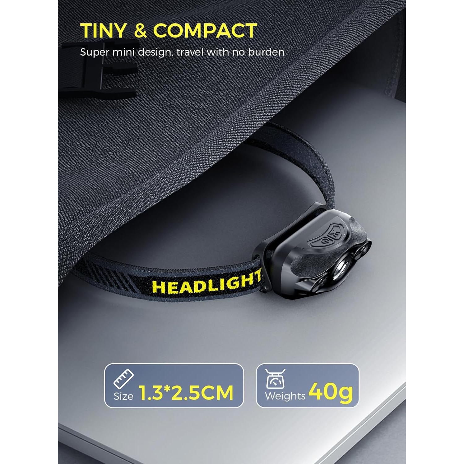 Linterna Frontal Smiling Shark LED Recargable 2 Pack