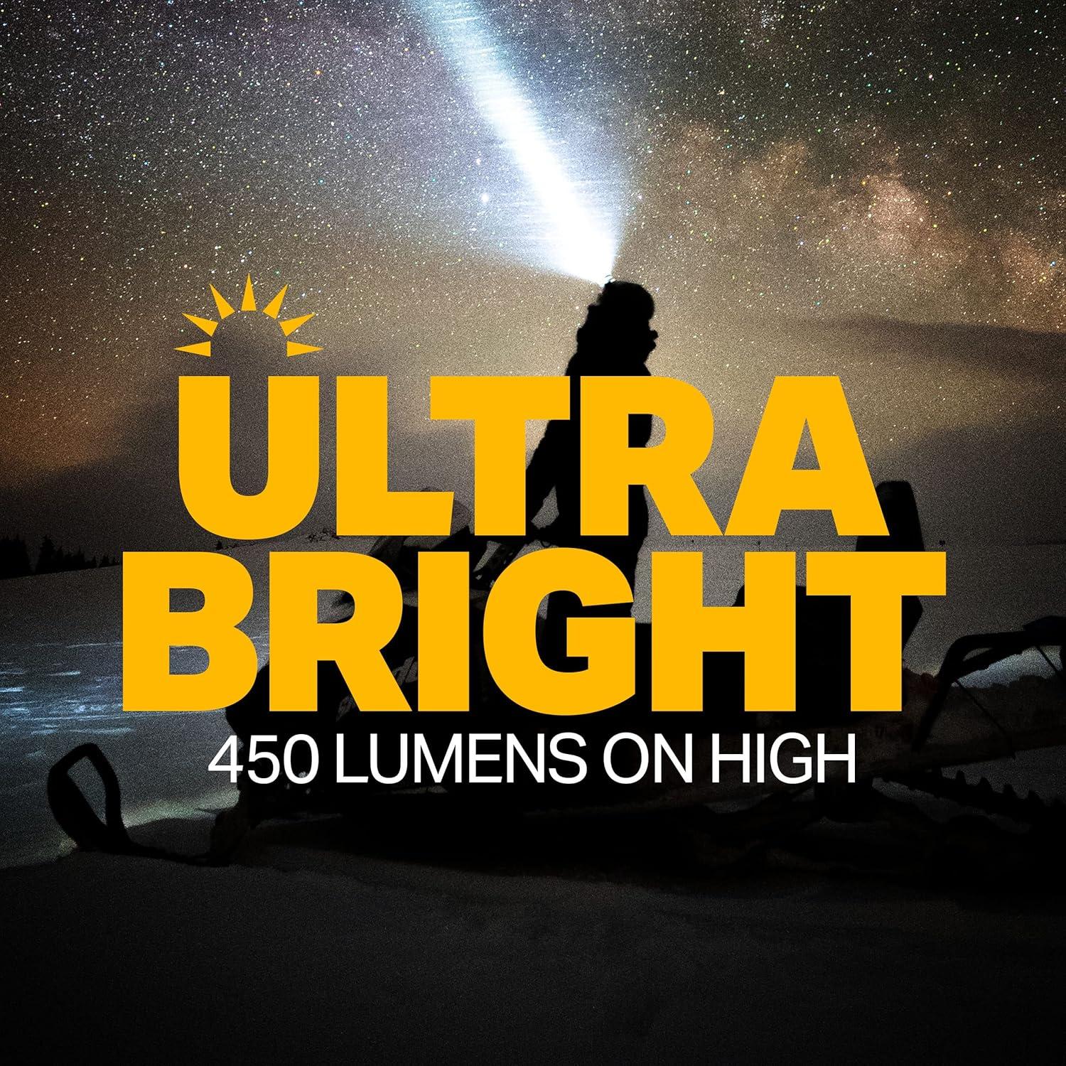 Linterna Frontal LUXPRO LP347V2 LED 450 Lúmenes Resistente IPX4