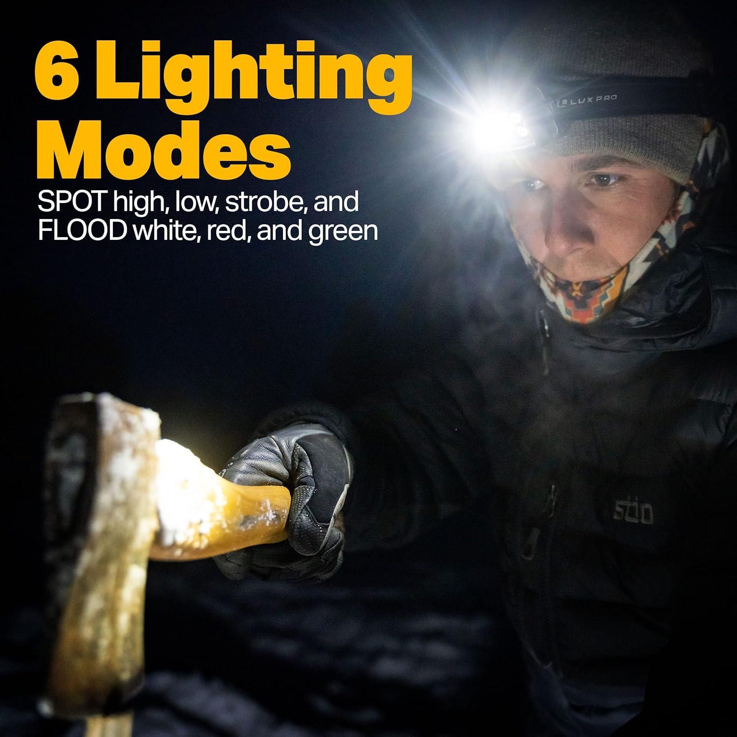 Linterna Frontal LUXPRO LP347V2 LED 450 Lúmenes Resistente IPX4