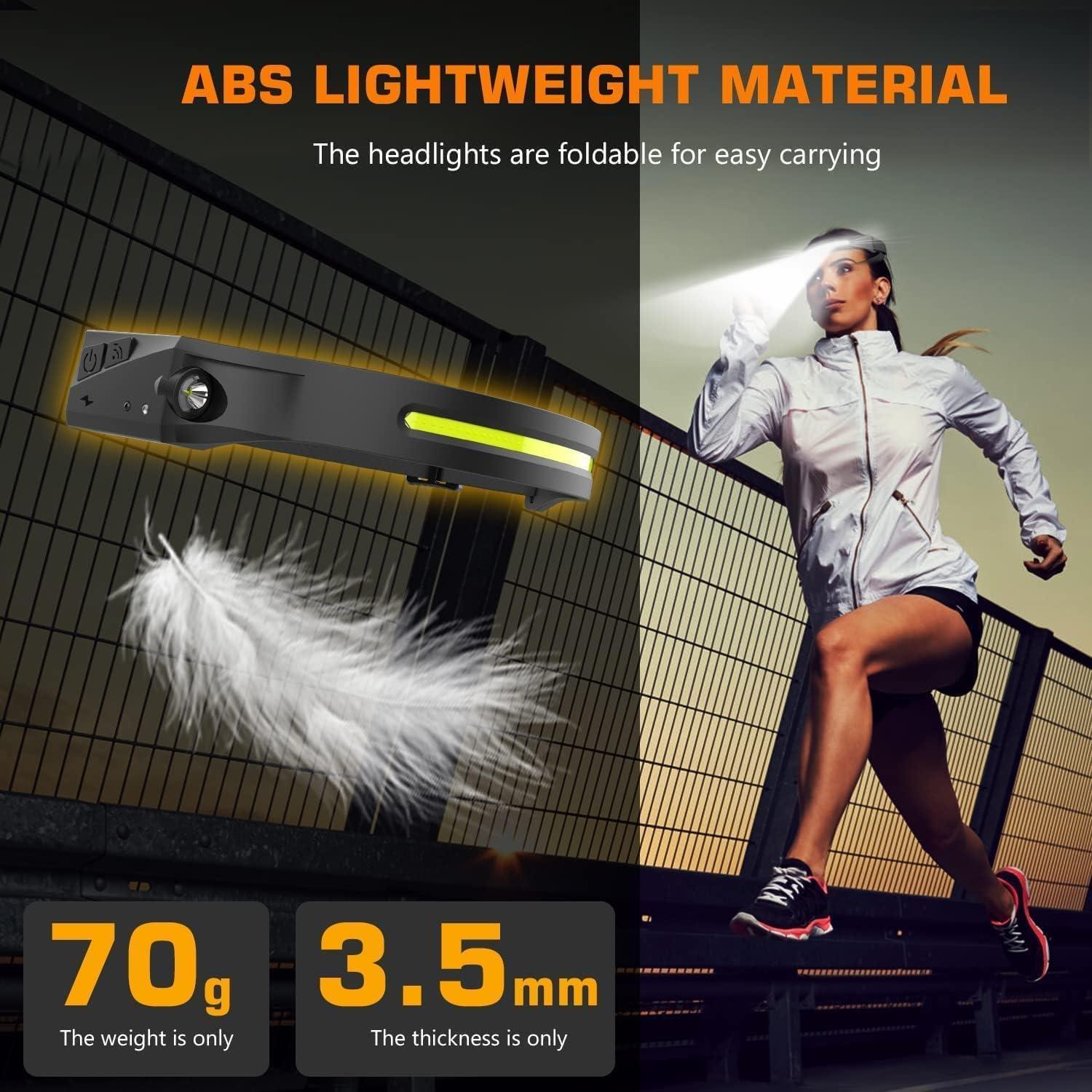 Lámpara Frontal LED Recargable JCAVES 230° 5 Modos 1200mAh