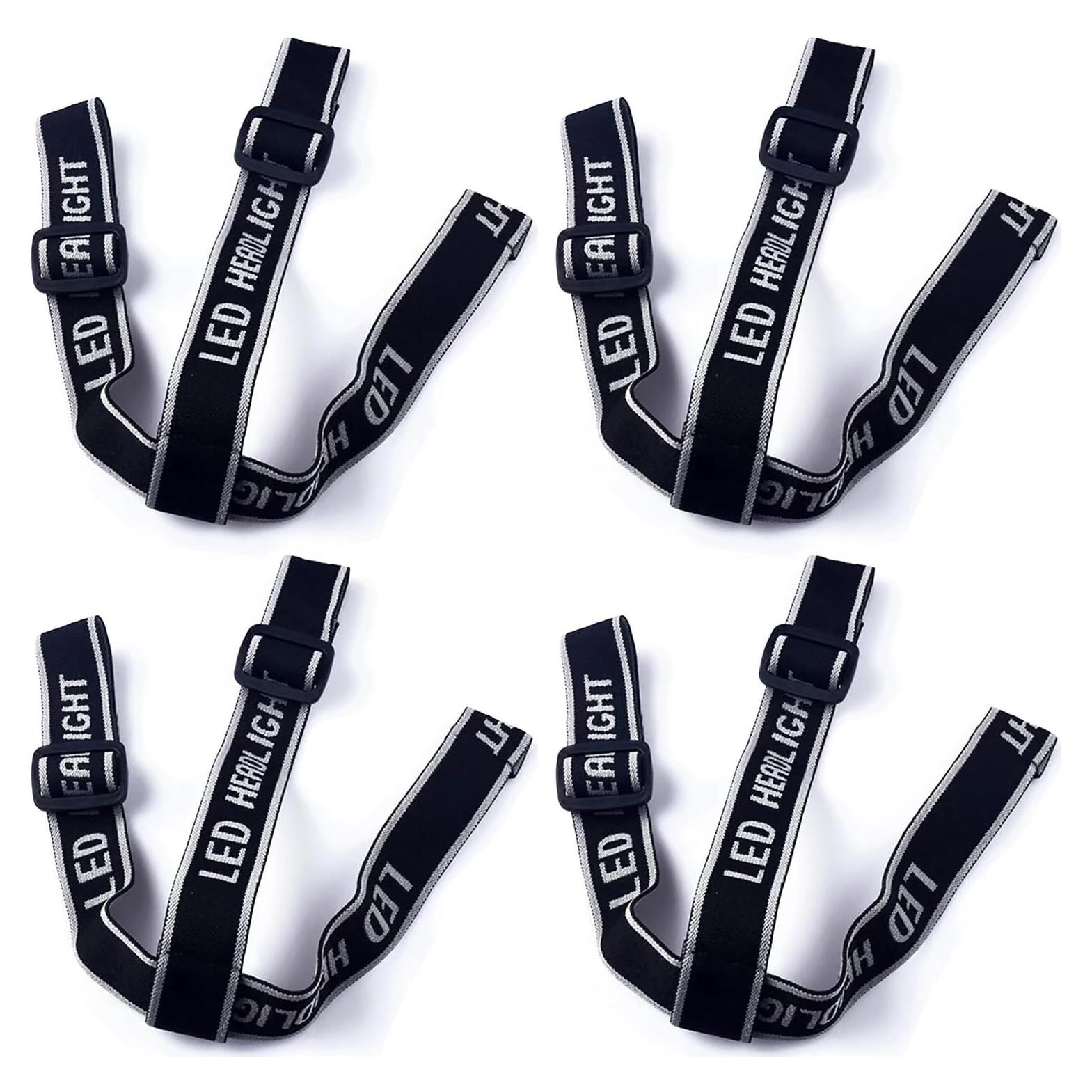 Paquete de 4 Correas de Reemplazo para Linterna Frontal ThtRht