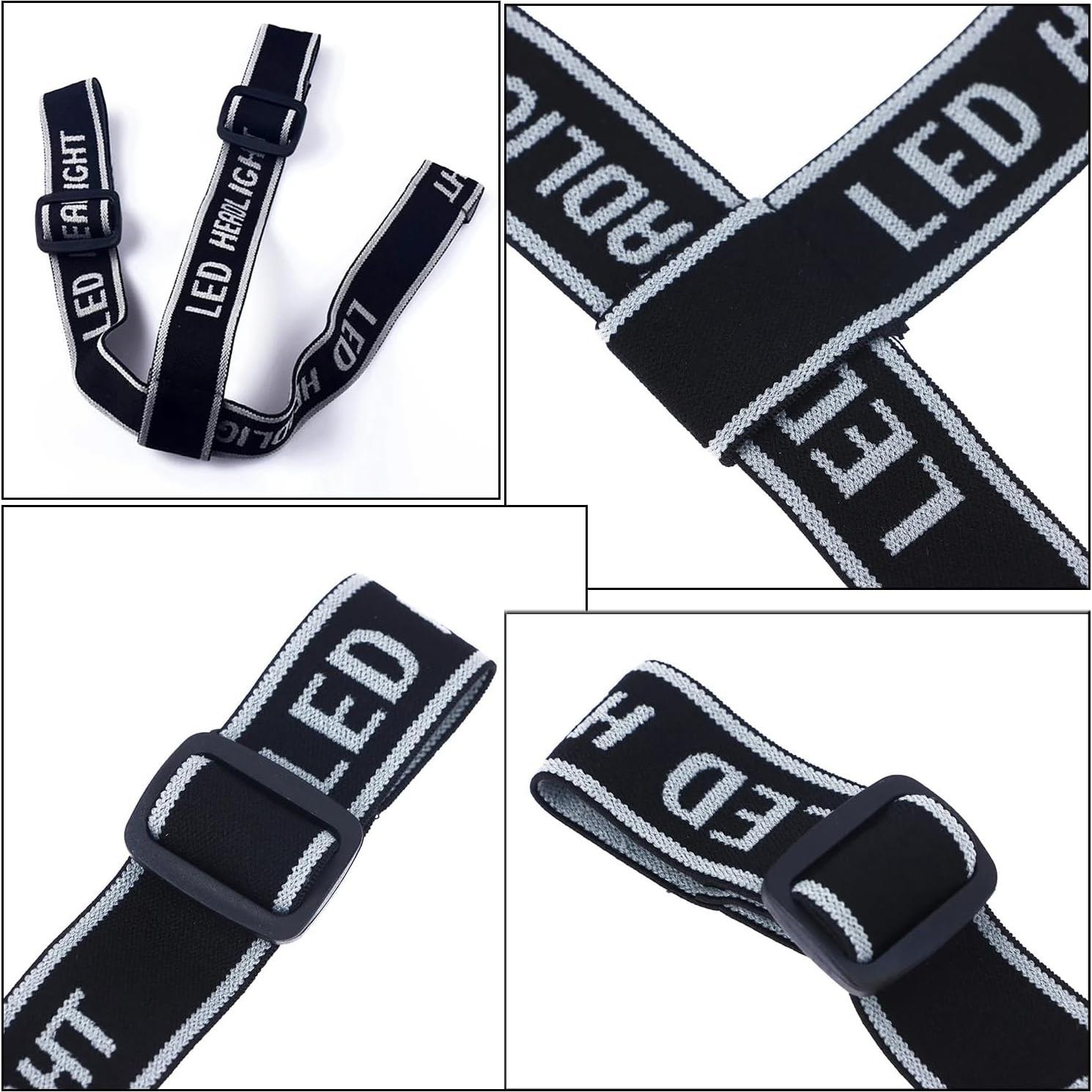 Paquete de 4 Correas de Reemplazo para Linterna Frontal ThtRht