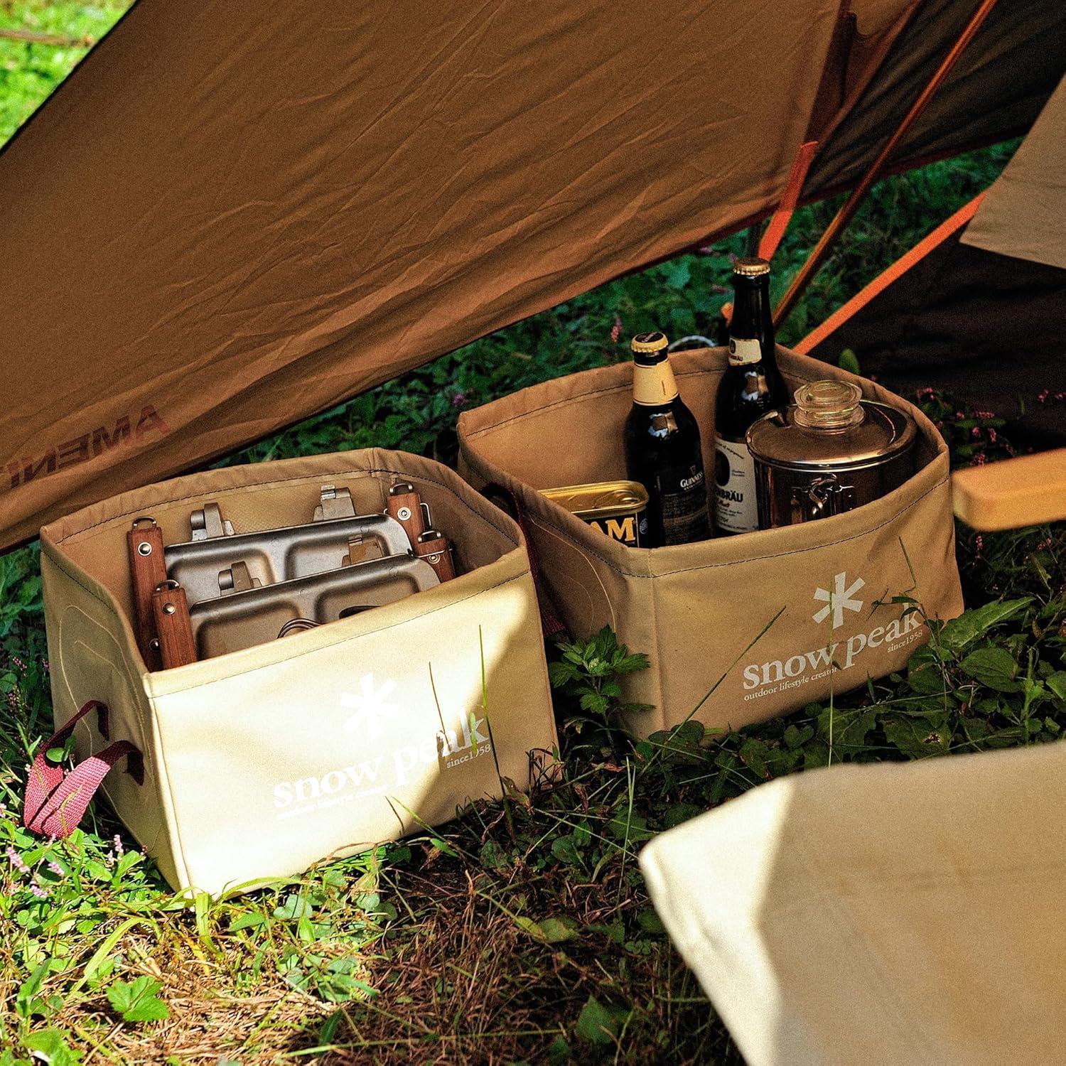 Cubo de Camping Snow Peak 13.25L Beige Plegable