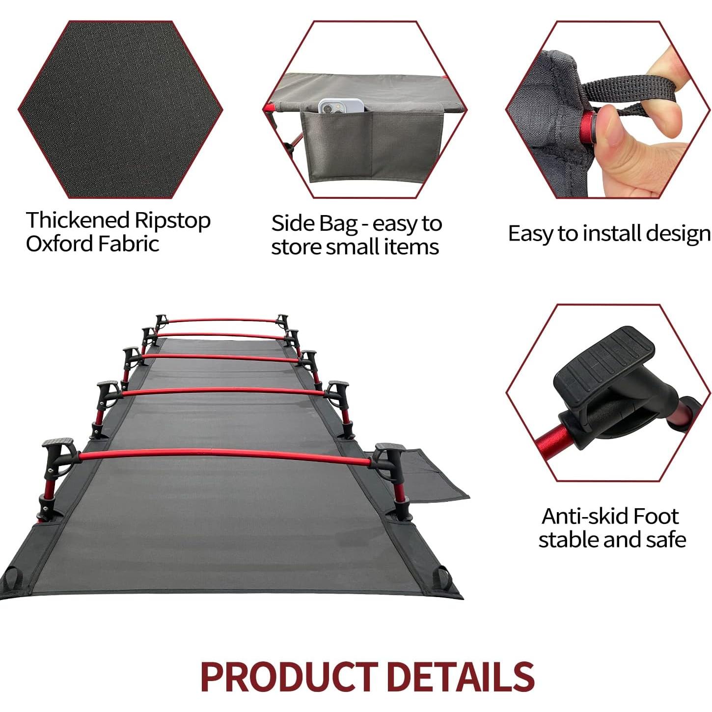 Cama Plegable Portátil Sutekus 190.5x69.85 cm Ultraligera