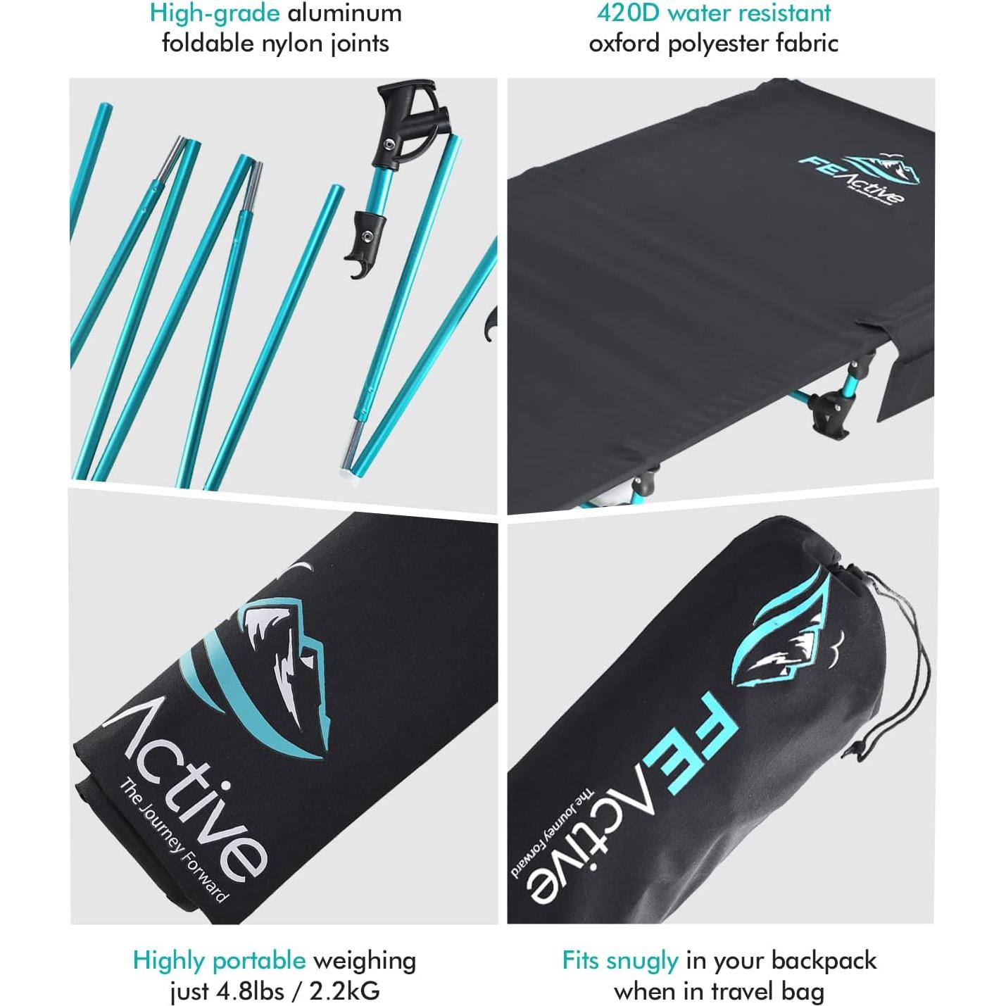 Cama de Camping Plegable FE Active Jasper - 190.5x69.9cm, 113kg