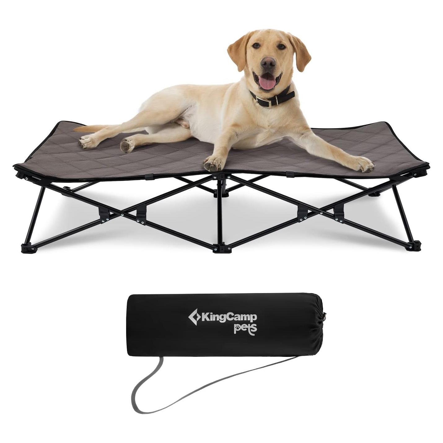 Cama Elevada para Perros KingCamp 132x68cm Plegable y Portátil