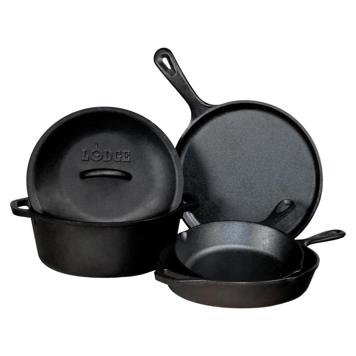 Conjunto de 5 Piezas de Hierro Fundido Lodge - Pre-sazonado