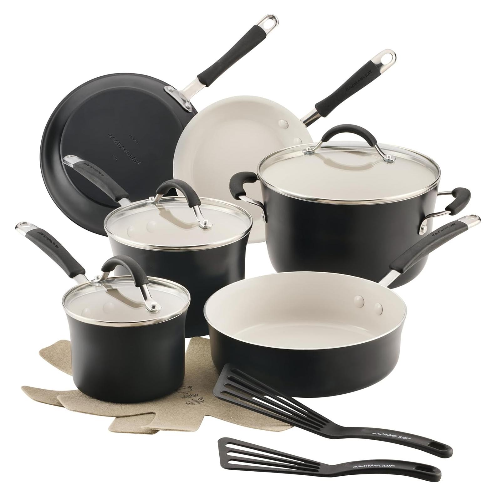 Juego de 13 Piezas de Ollas y Sartenes Antiadherentes Rachael Ray