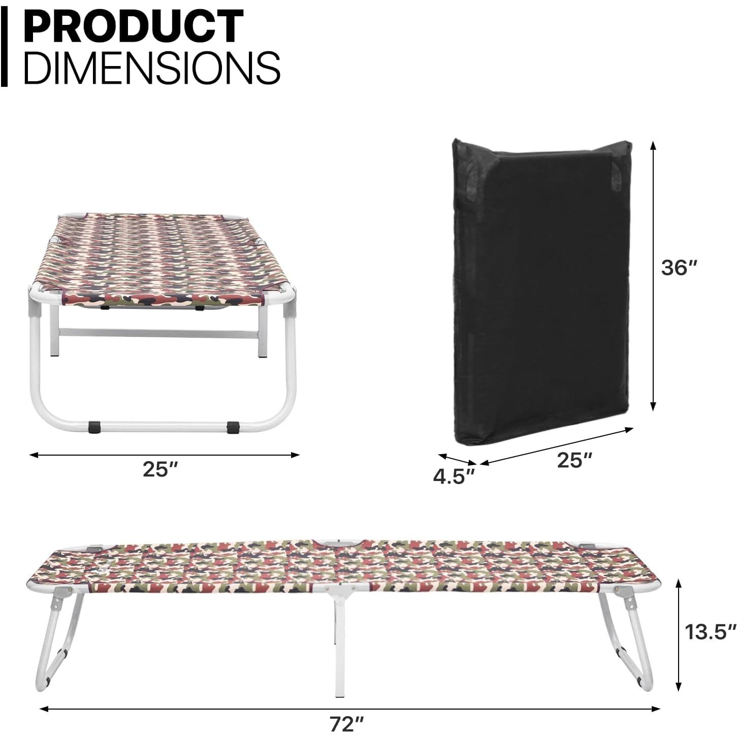 Cama Plegable Ligera MoNiBloom A41-COT-001-CAMO 88.5 kg