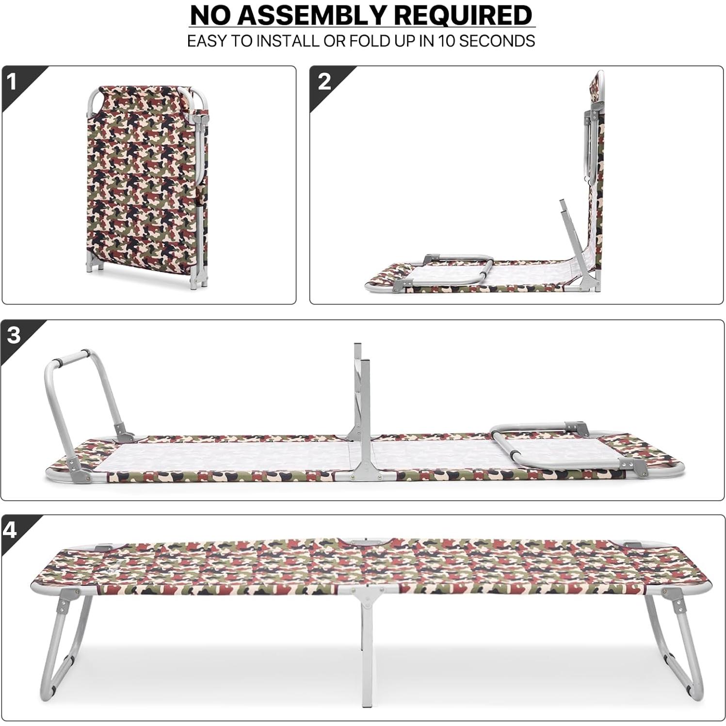 Cama Plegable Ligera MoNiBloom A41-COT-001-CAMO 88.5 kg