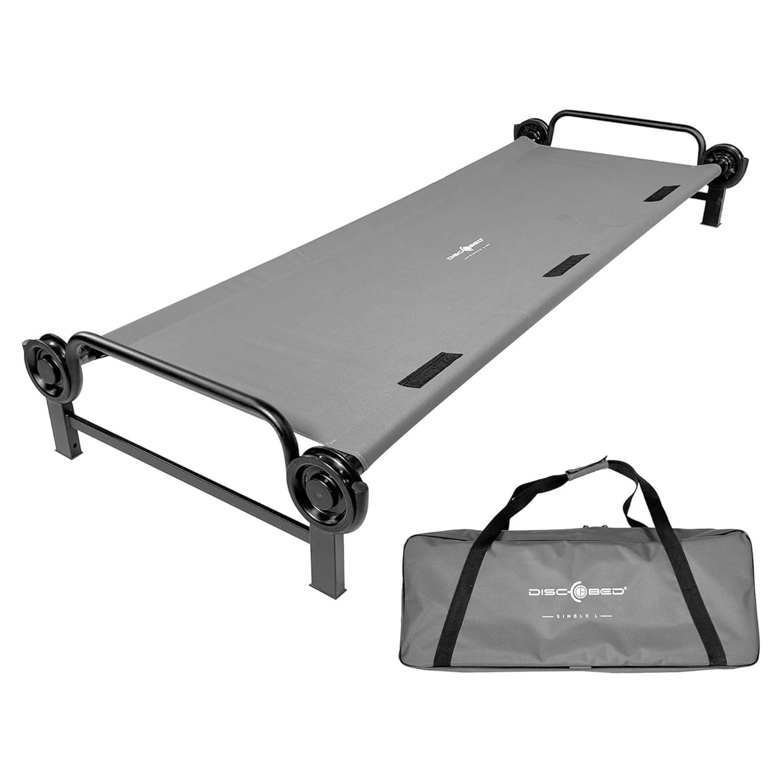 Cama portátil modular Disc-O-Bed gris para 1 persona