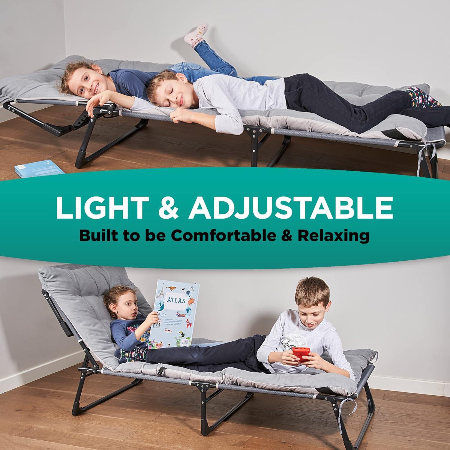 Cama Plegable ZONETECH 2-Pack con Colchón Almohadilla 4 Posiciones