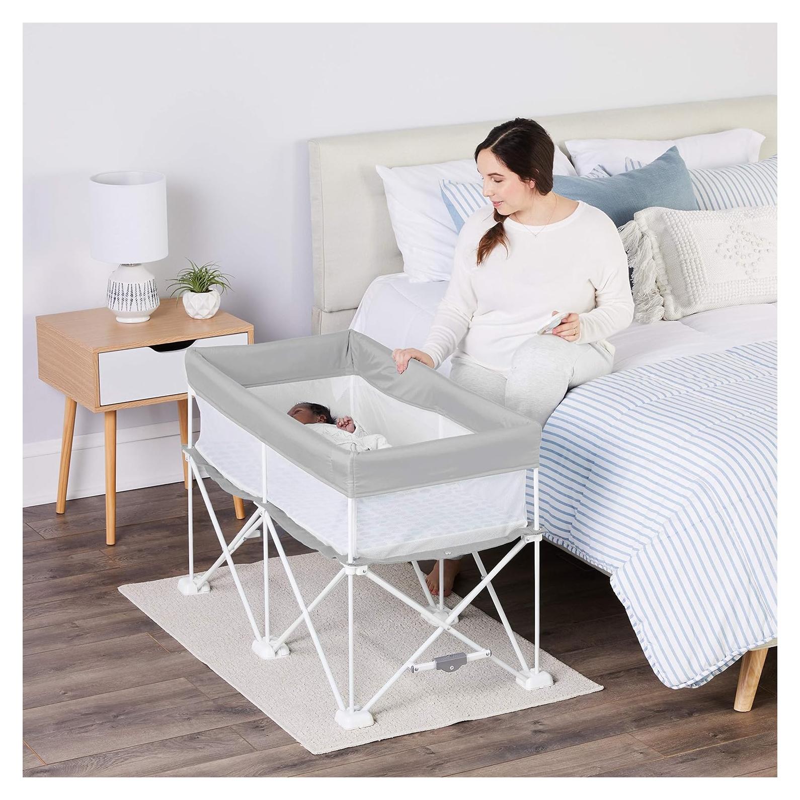 Cuna Portátil My Crib Regalo 2 en 1 Gris con Bolsa de Transporte