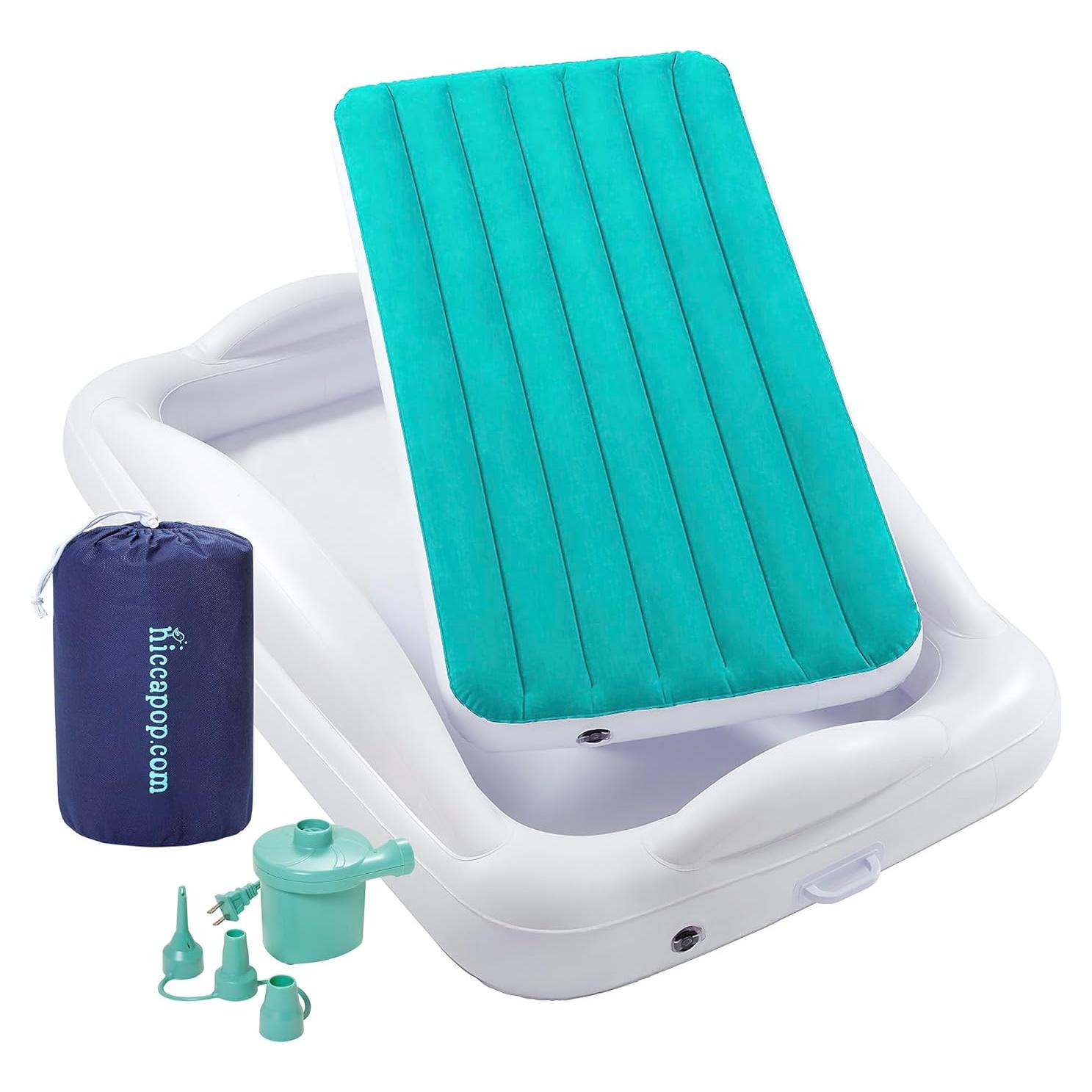 Cama Inflable para Niños Pequeños hiccapop con Protectores 157x99cm