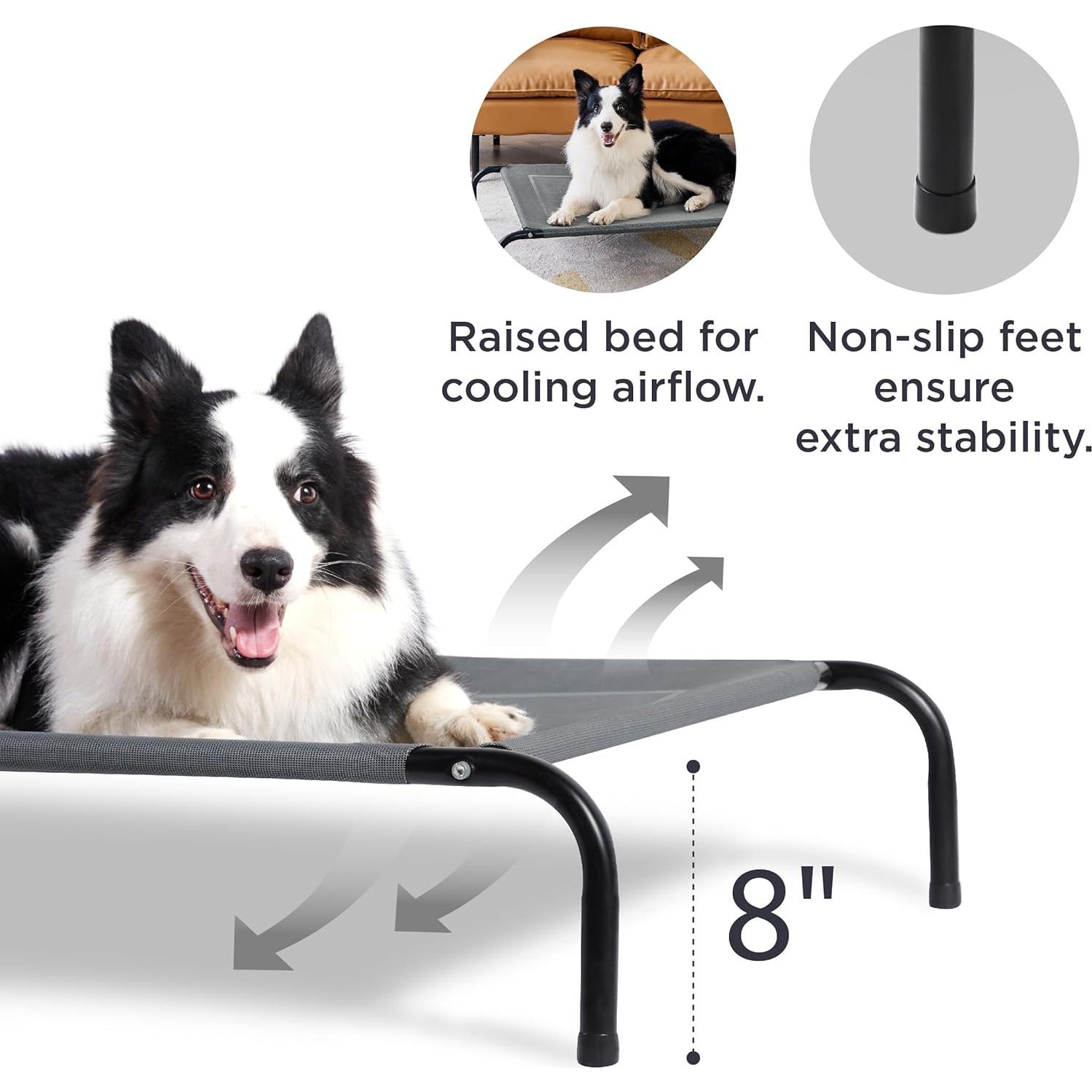 Cama Elevada para Perros Grande Bedsure Gris 124.46x80.01 cm