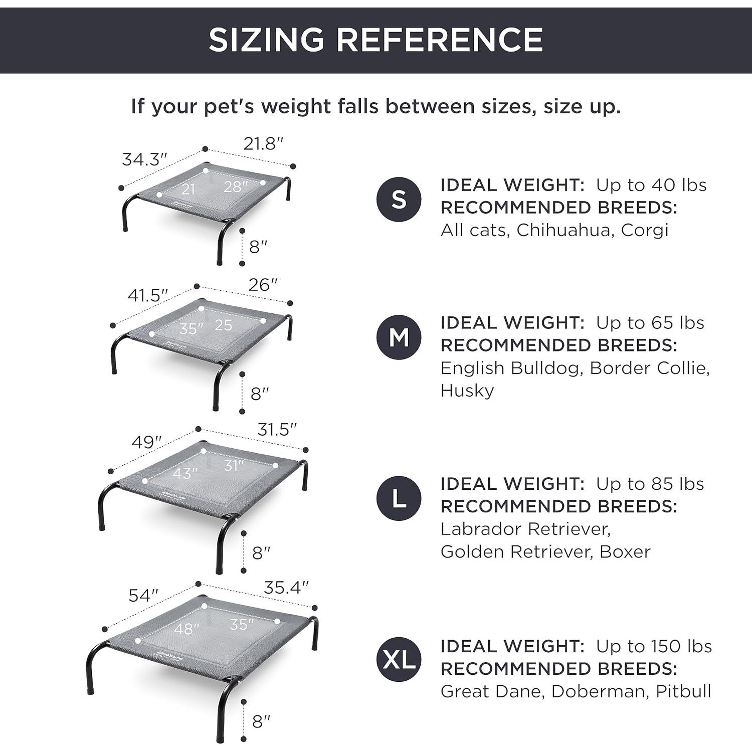 Cama Elevada para Perros Grande Bedsure Gris 124.46x80.01 cm