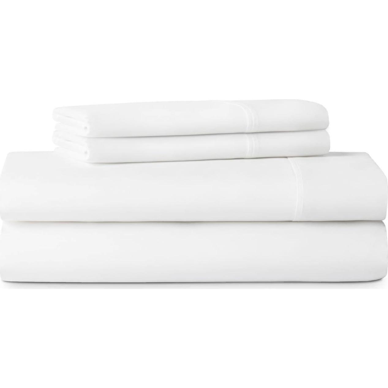 Juego de Sábanas Cot 83.82 x 190.5 cm Rajlinen 4 Piezas Blanco
