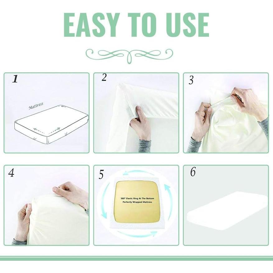 Juego de Sábanas Cot 83.82 x 190.5 cm Rajlinen 4 Piezas Blanco