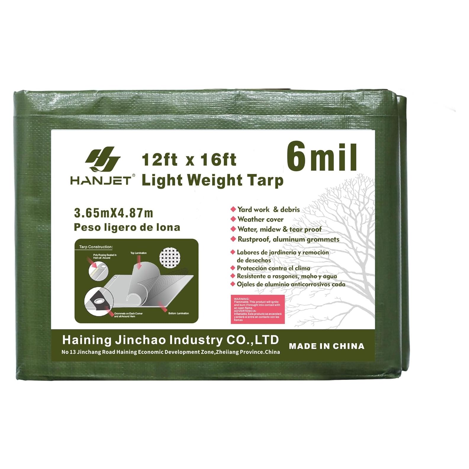 Toldo Impermeable Hanjet 3.66x4.88m 5-mil Camping Verde