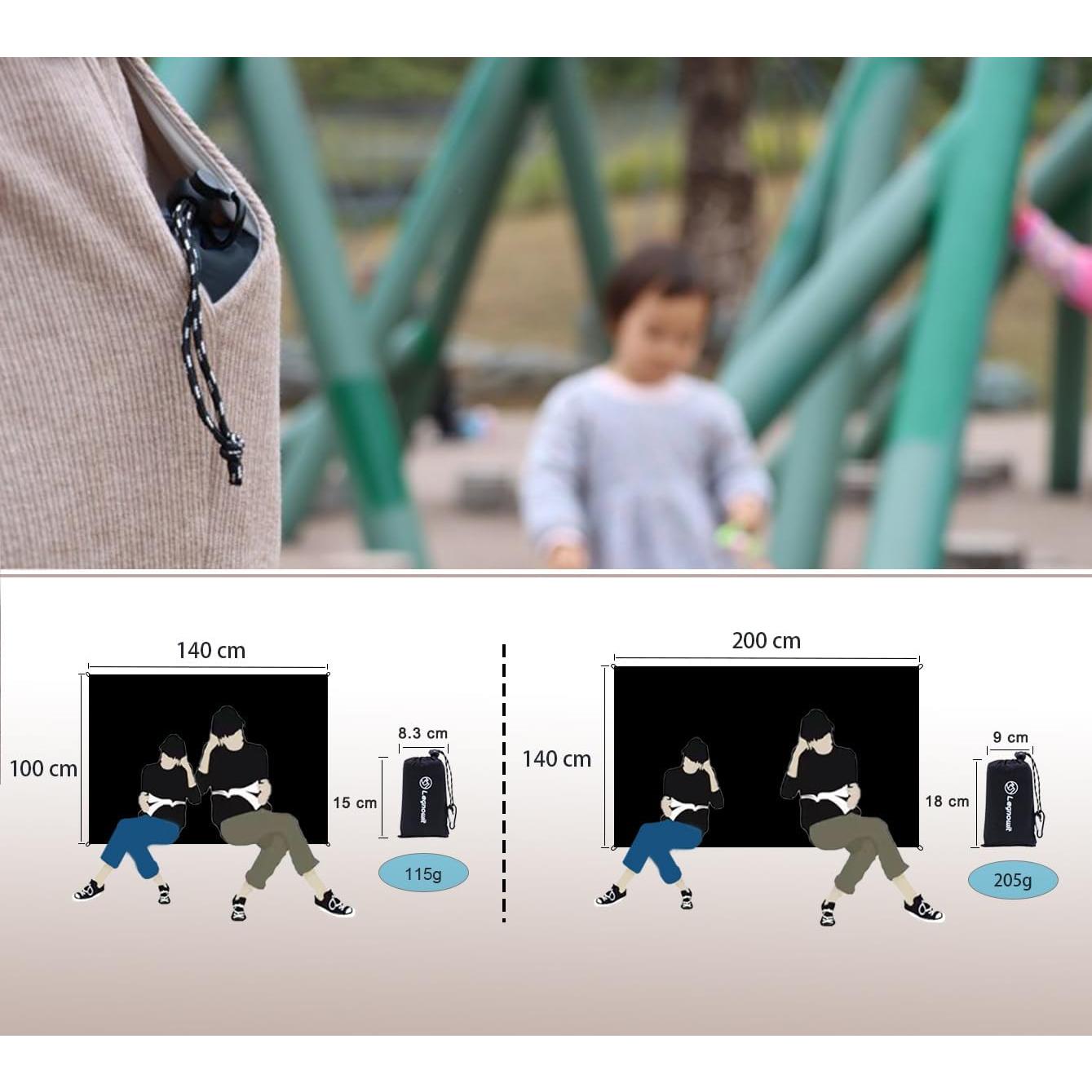 Manta de bolsillo impermeable Legnowit 200x140cm para camping