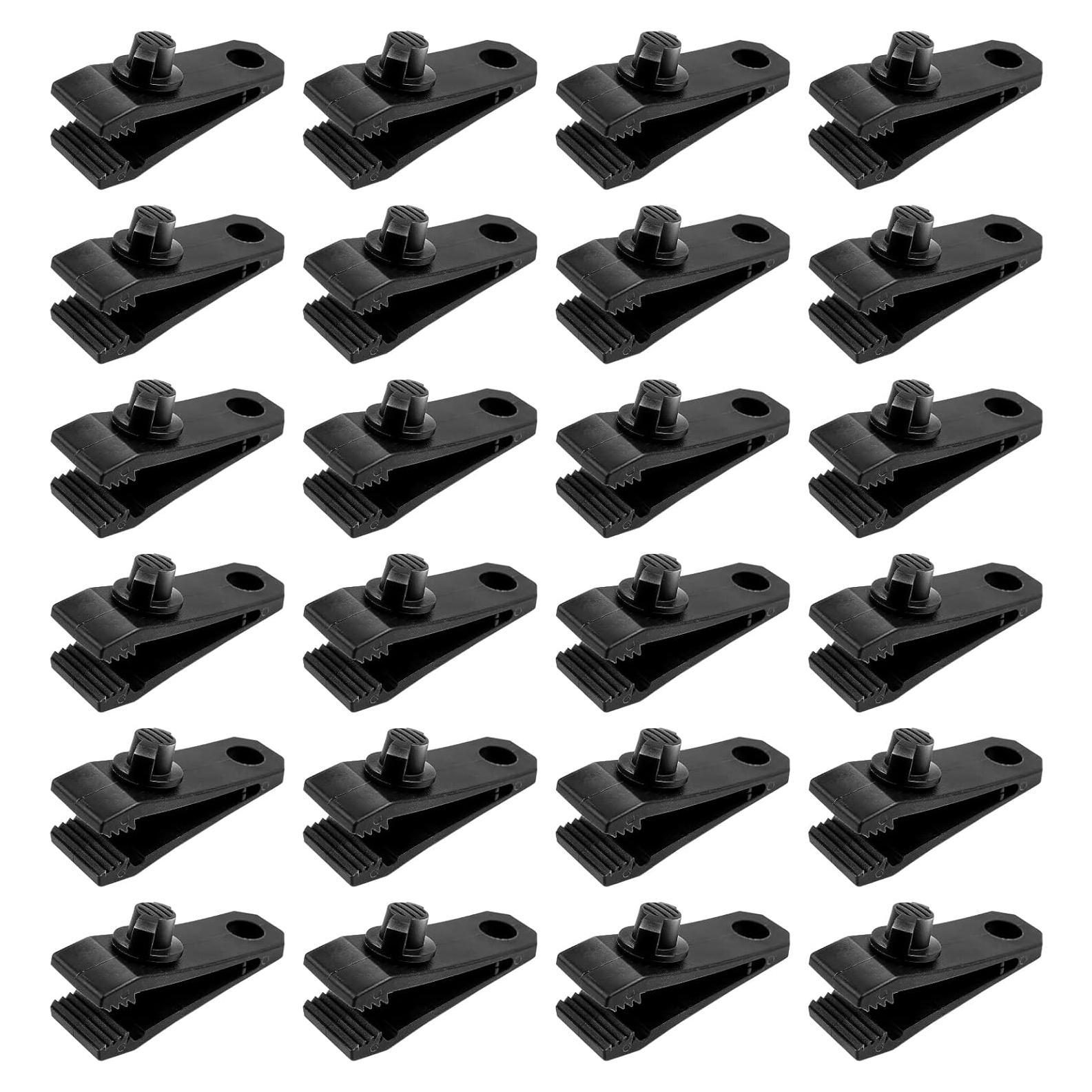 Pinzas de Tarp CLIO Alta Resistencia 24 Piezas Nylon Negro