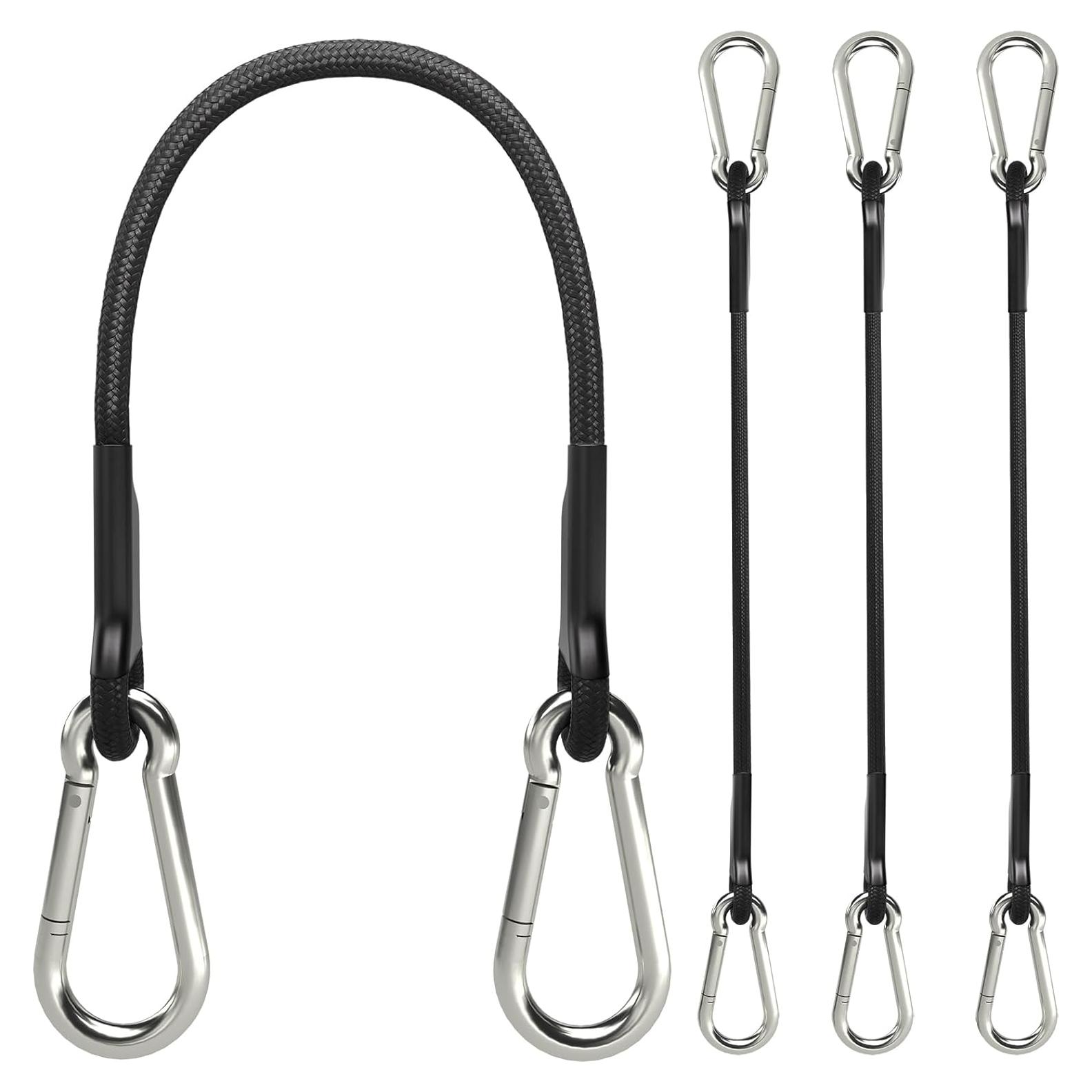 Cuerdas Bungee Sprookber 46 cm con Mosquetón Acero Inoxidable - Set de 4
