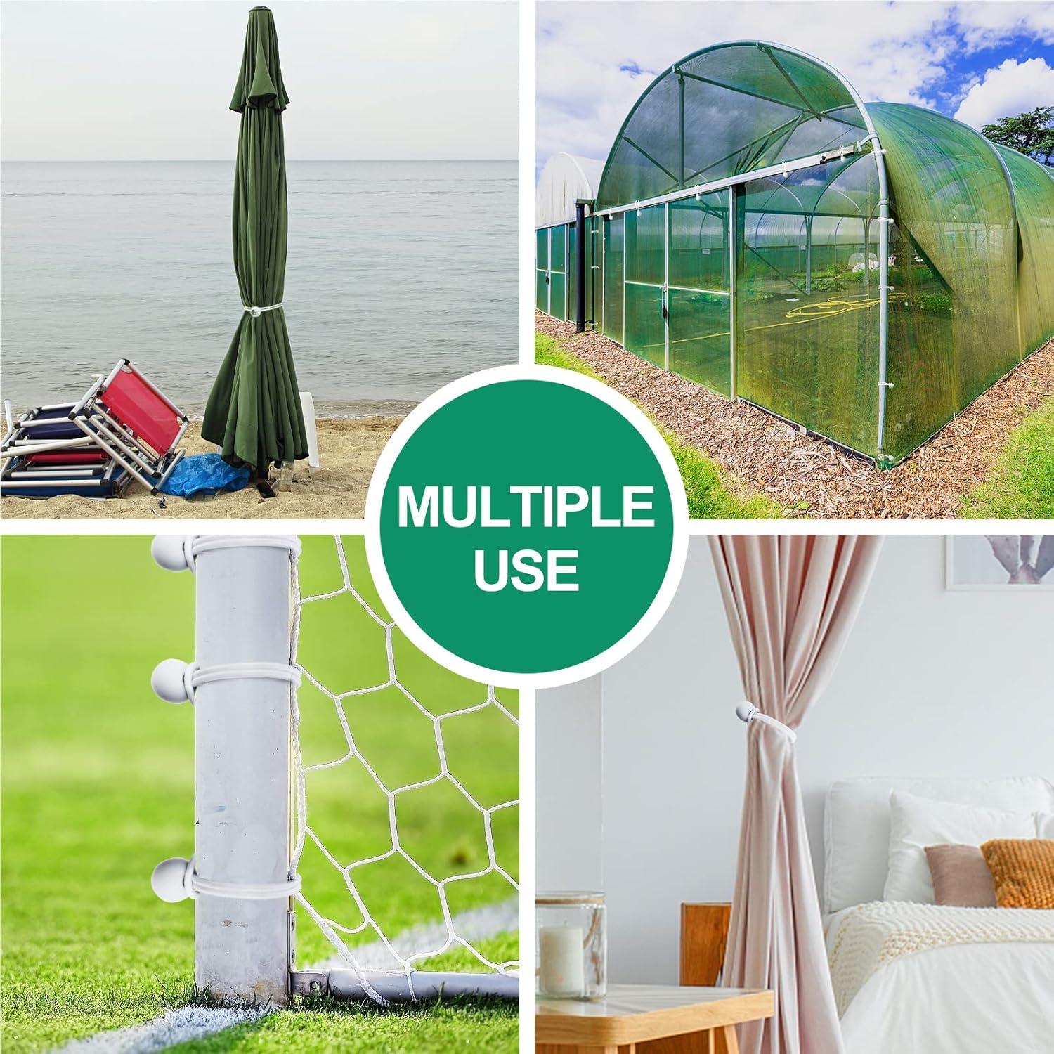 Cuerdas Bungee Elásticas Skytened 15 cm 50 Unidades Blancas