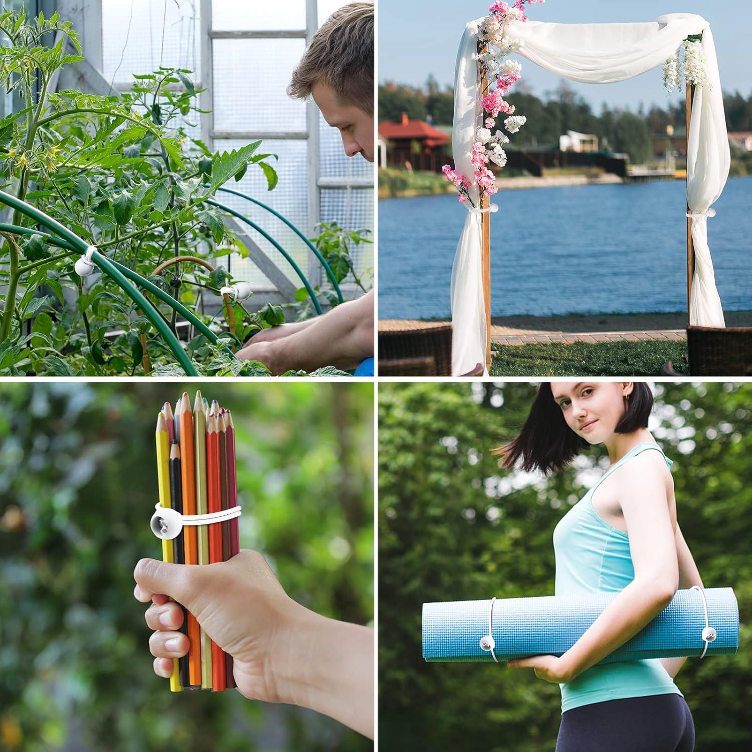 Cuerdas Bungee Elásticas Skytened 15 cm 50 Unidades Blancas