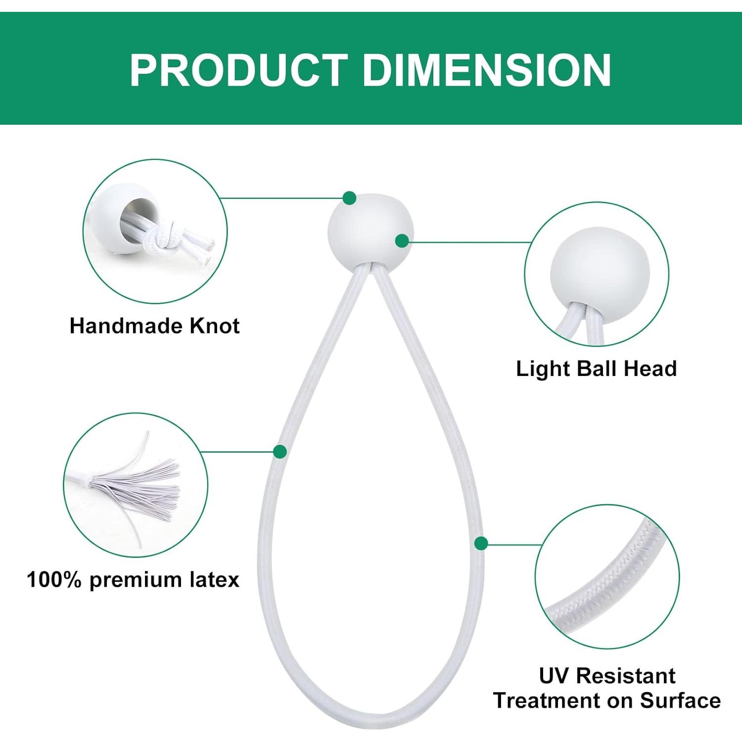 Cuerdas Bungee Elásticas Skytened 15 cm 50 Unidades Blancas