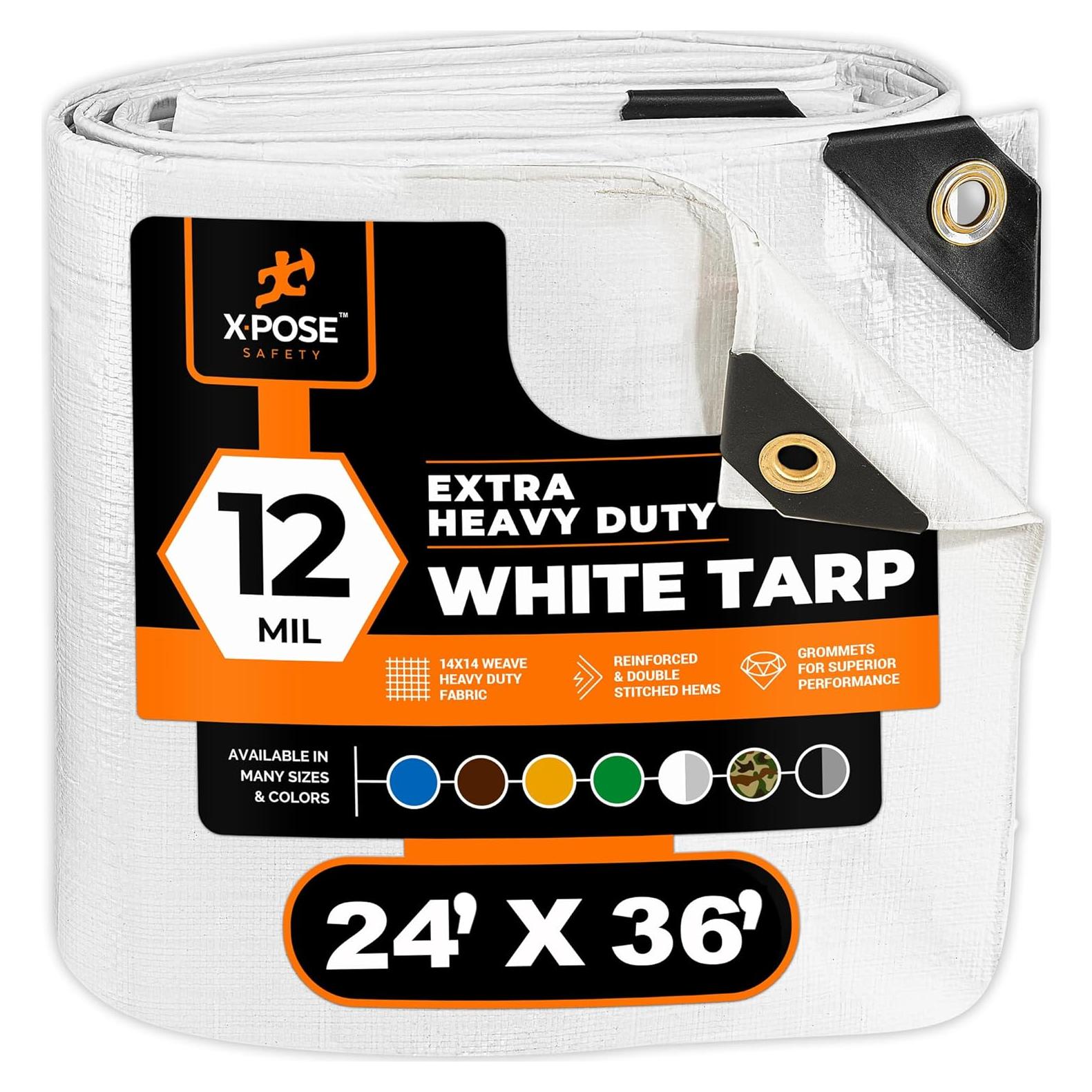 Lona de Polietileno Blanca 7.32m x 10.97m Xpose Safety - Impermeable y Resistente