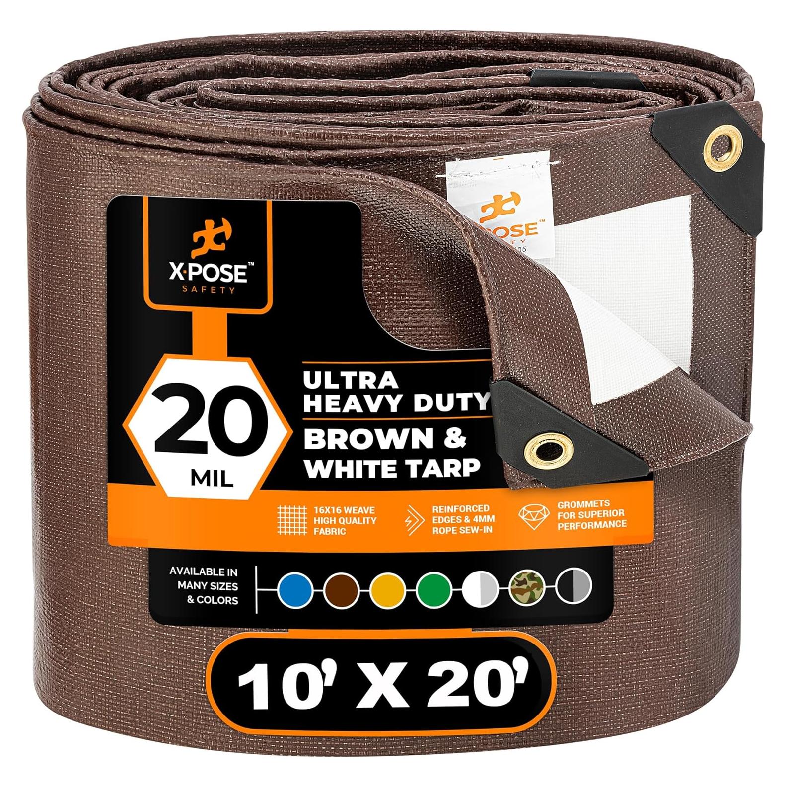 Toldo de Seguridad Xpose 3m x 6m Marrón/Blanco Impermeable