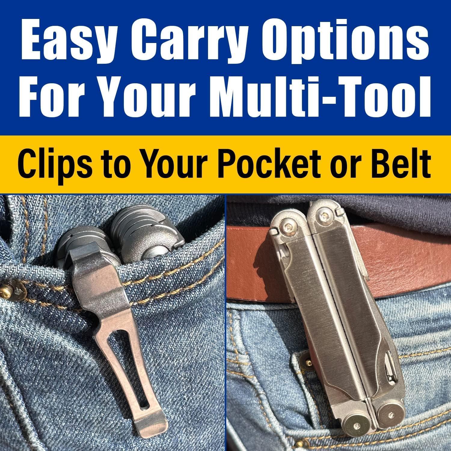 2 Clips de Bolsillo y 2 Anillos de Lanyard Samorillo para Leatherman