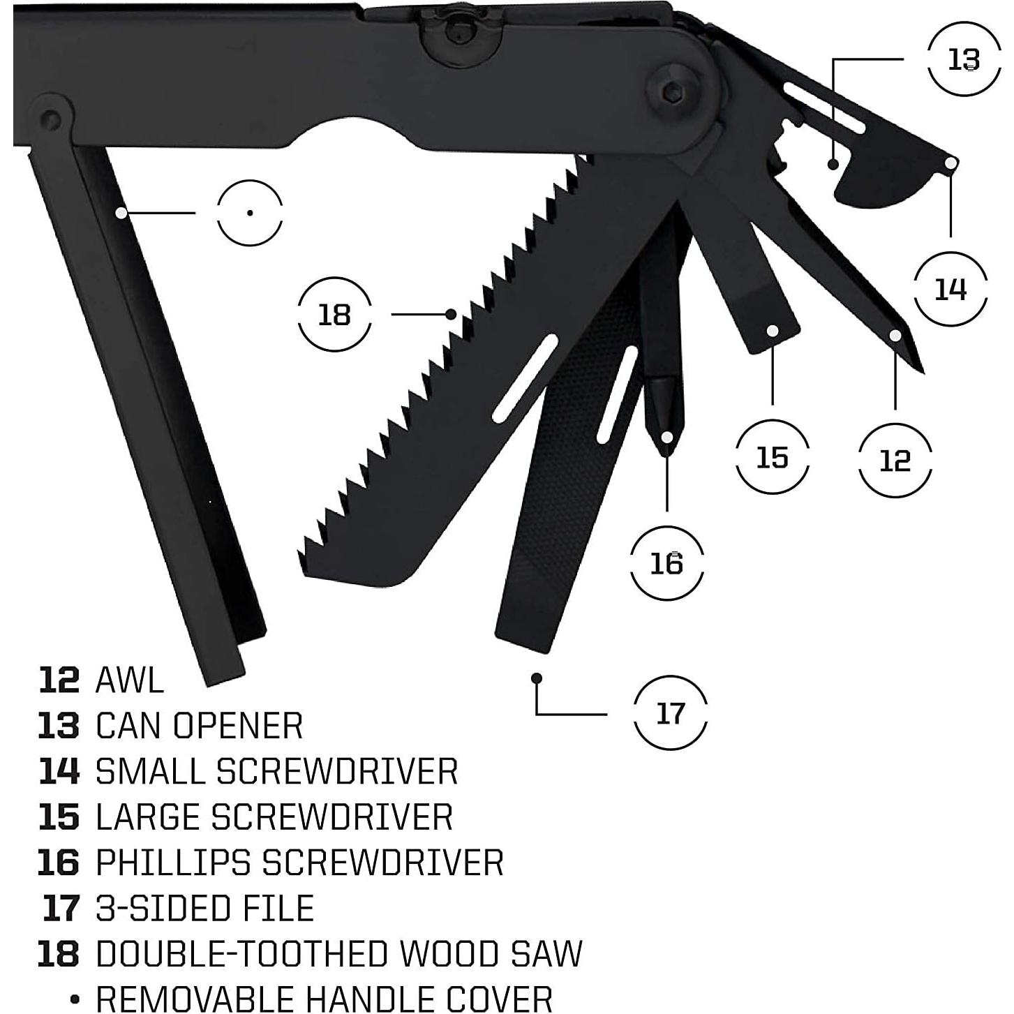 Multi-Herramienta SOG PowerLock 18 en 1 Acero Inoxidable Negro