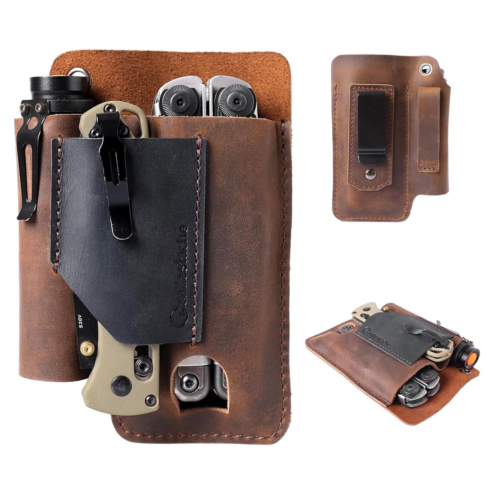 Funda de Multiherramienta de Cuero Gentlestache EDC Marrón