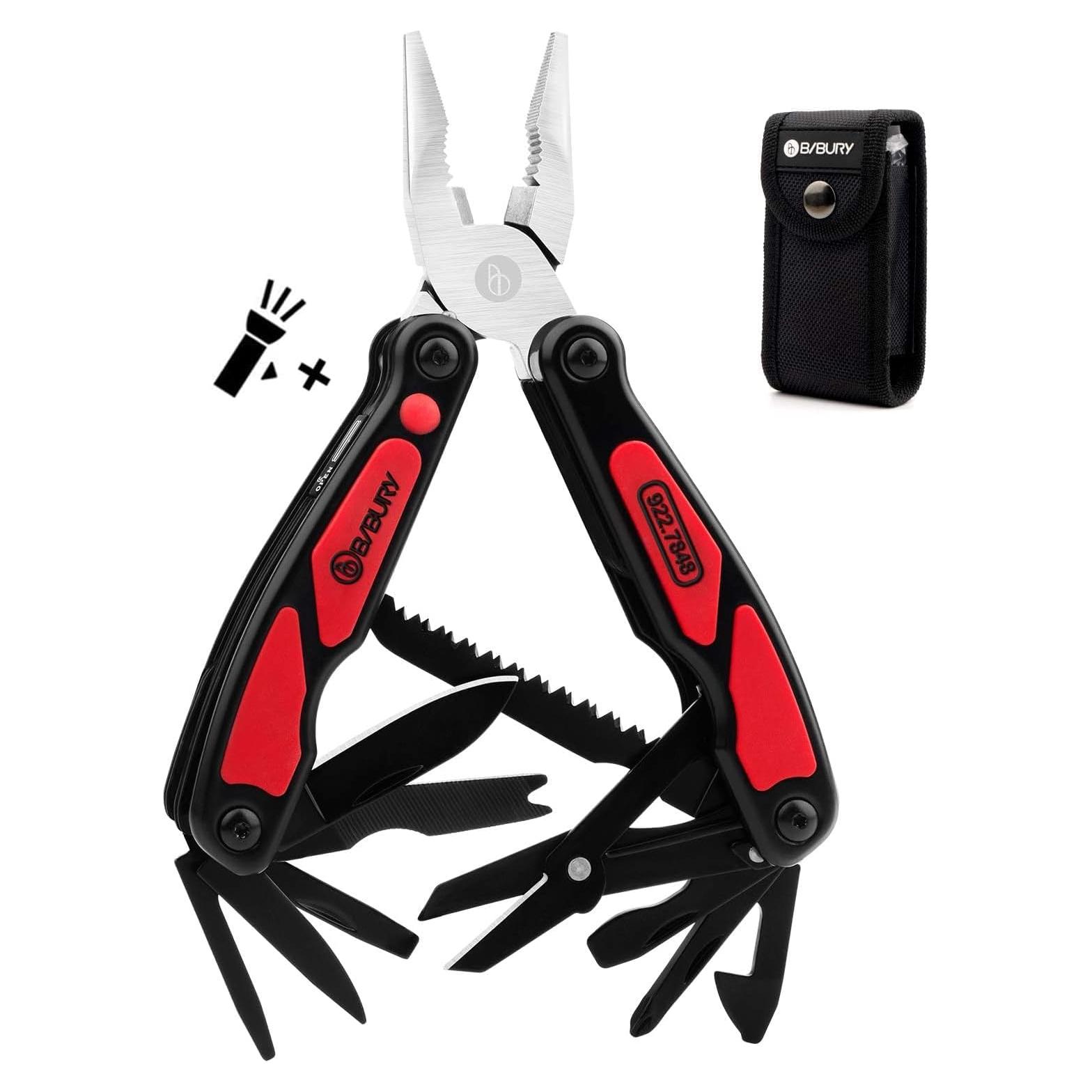 Multiherramienta 14 en 1 BIBURY con Linterna LED y Tijeras